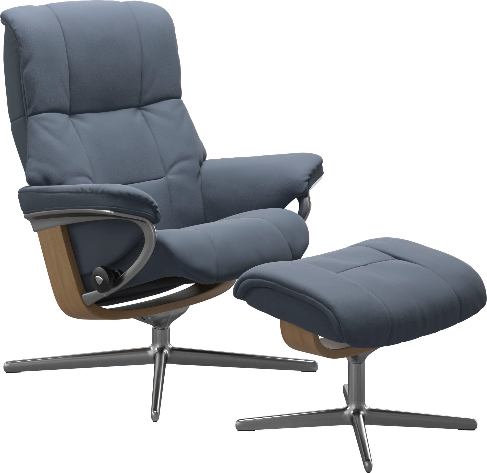 Stressless® Relaxsessel »Mayfair«, (Set, Relaxsessel mit Hocker), mit Hocker, mit Cross Base, Größe S, M & L, Holzakzent Eiche