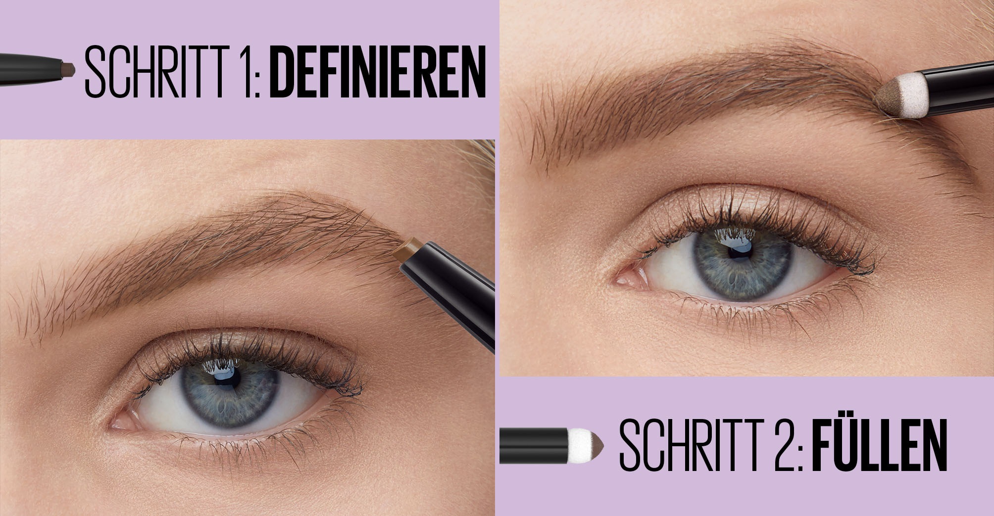 MAYBELLINE NEW YORK Augenbrauen-Stift »Maybelline New York Express Brow Satin Duo« mit Duo-Applikator