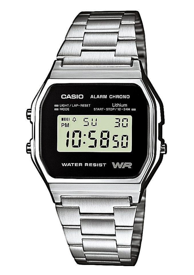 CASIO VINTAGE Chronograph »A158WEA-1EF«, Quarzuhr, Armbanduhr, Damen, Herren, digital, retro, Stoppfunktion