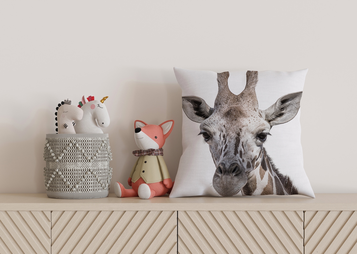 queence Dekokissen »Giraffe«, Kissenhülle mit HD Premium Druck, geruchsneutral, 40x40cm