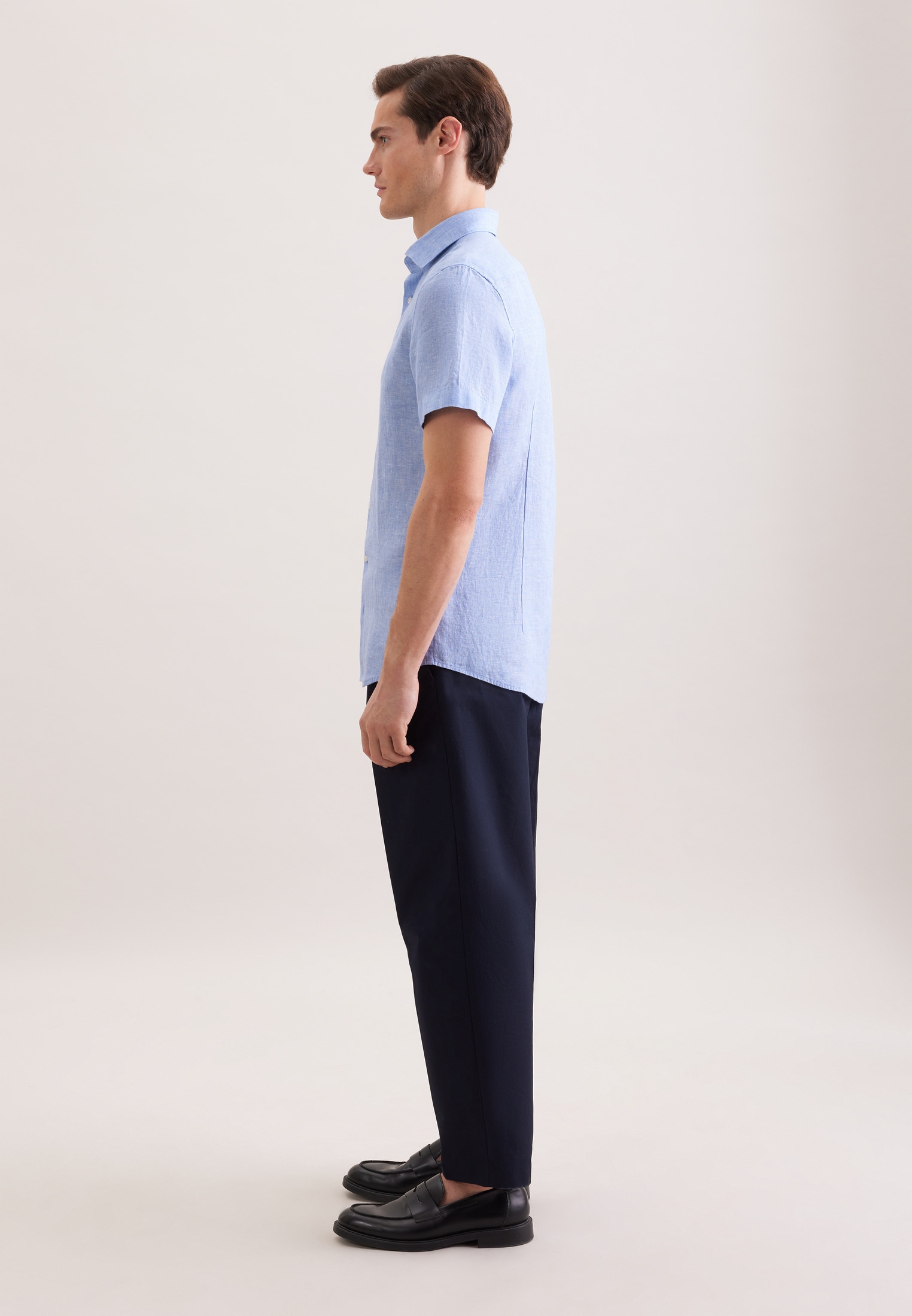 seidensticker Leinenhemd »Schwarze Rose« Shaped 1/2 Kentkragen Uni