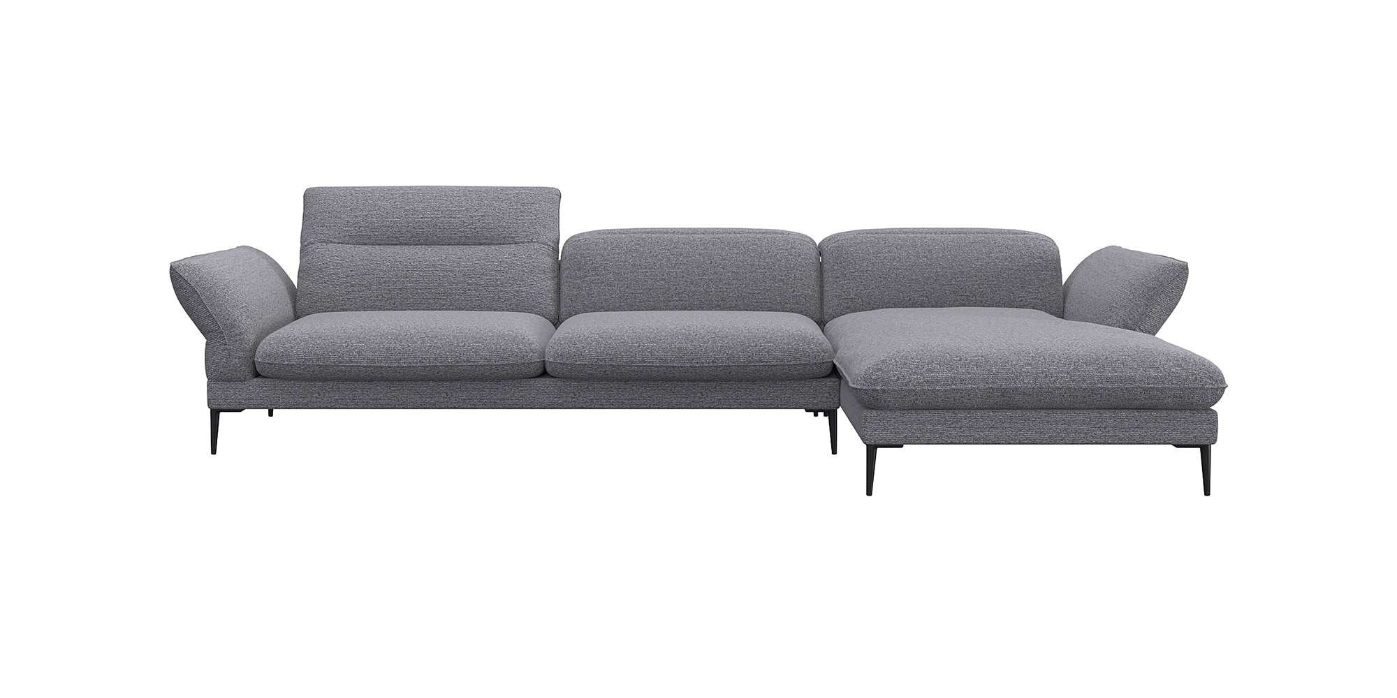 FLEXLUX Ecksofa »Salino, Funktionssofa mit Recamiere, Relaxsofa, Ecksofa«, Sofa mit Arm- und Kopfteil-Verstellungen, Kaltschaum & Stahl-Wellen