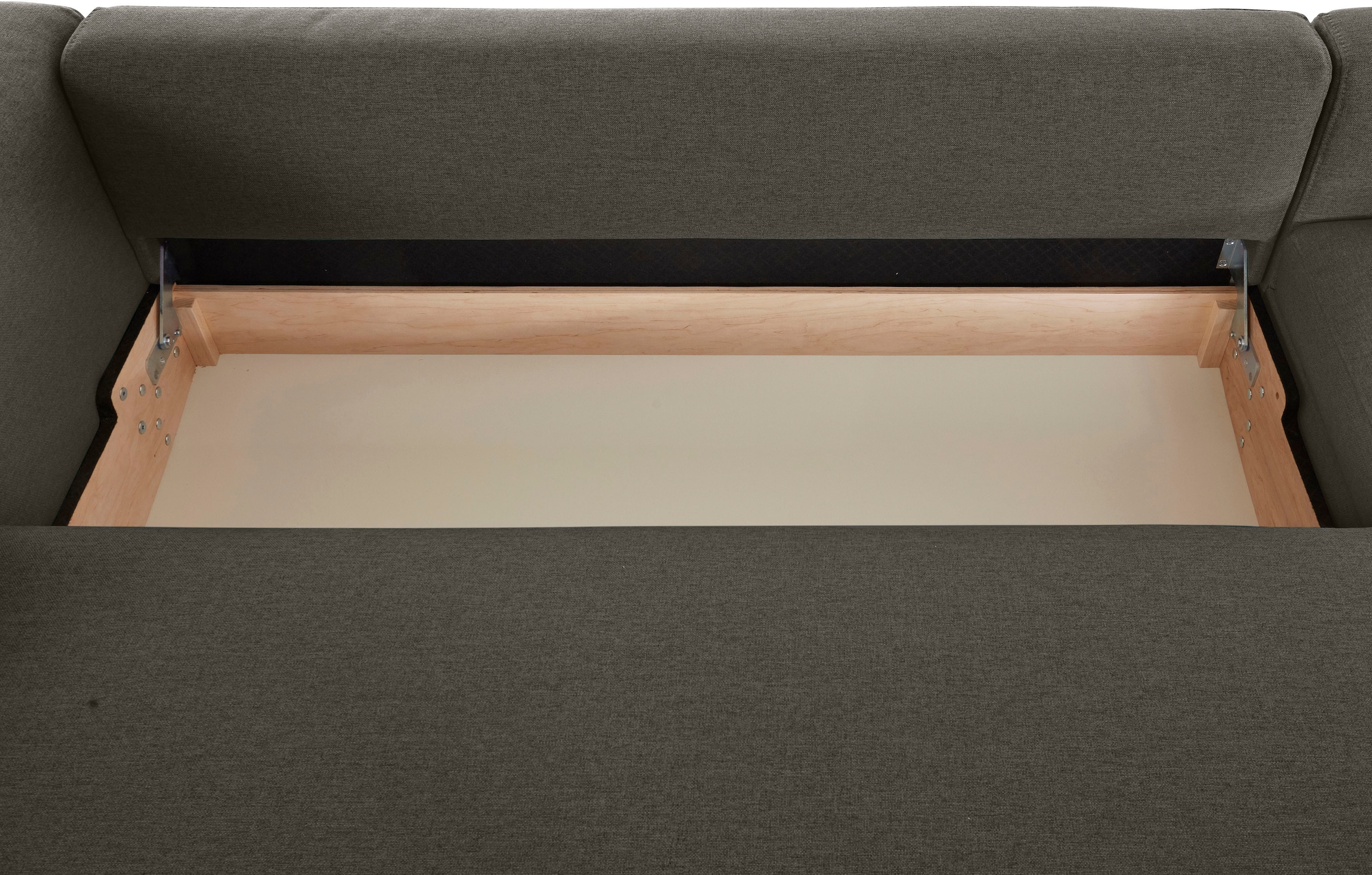 OTTO products Polsterecke »Finnja, softer, legerer Sitzkomfort, bequem, zeitloses Design, L-Form«, Mit Bettfunktion & Bettkasten