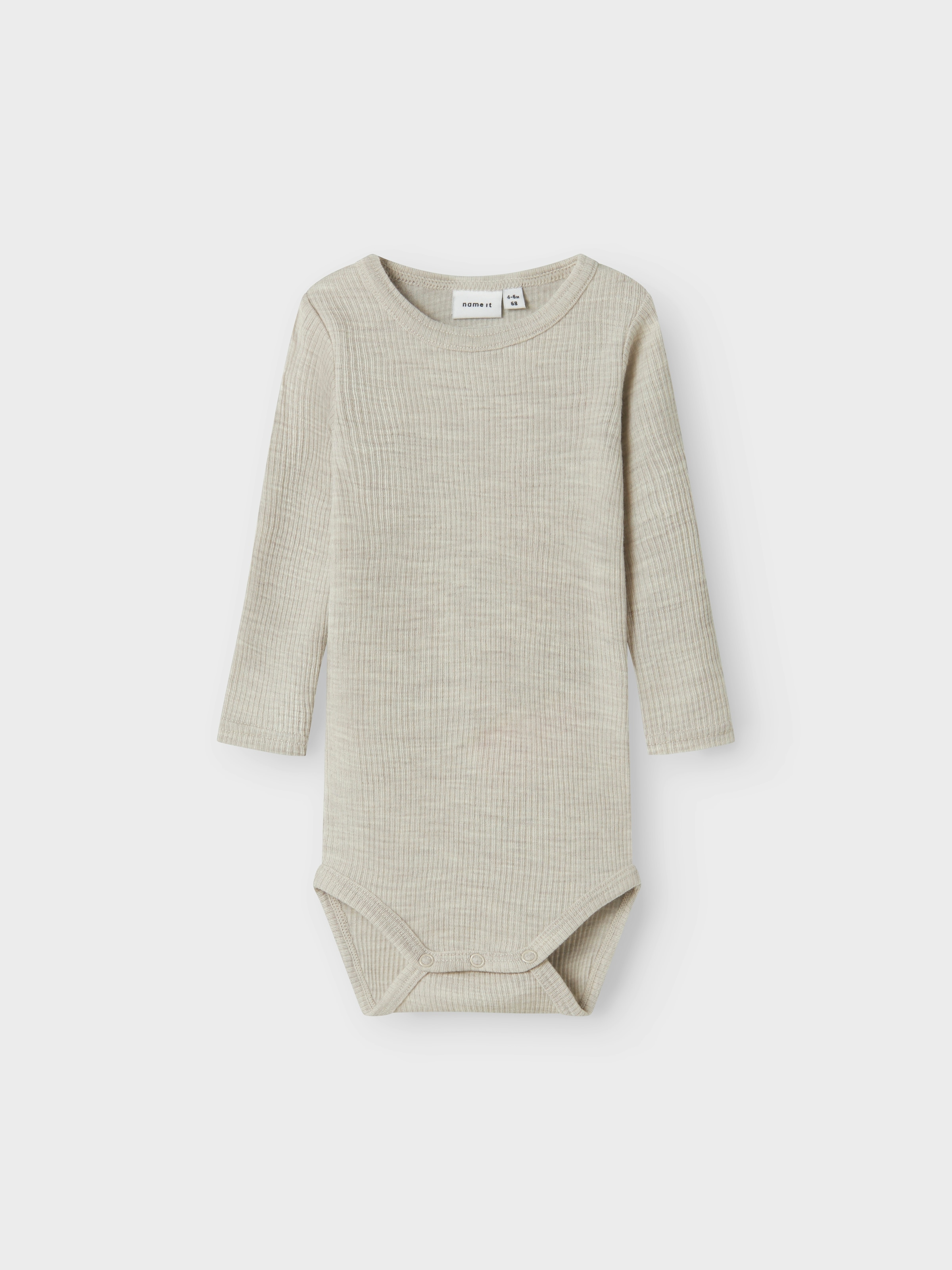 Name It Langarmbody »NBNWAX WOOL RIB LS BODY NOOS«, aus reiner Merinowolle