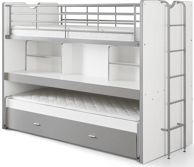 Vipack Hochbett »Bonny, mit 3 Schlafgelegenheiten, super praktisch im Kinderzimmer« B/H/T ca. 222x161x102cm, Dekor Oberfläche, in verschieden Farben,  mit großer Schreibplatte, Regalfächern, viel Funktion auf kleinem Raum