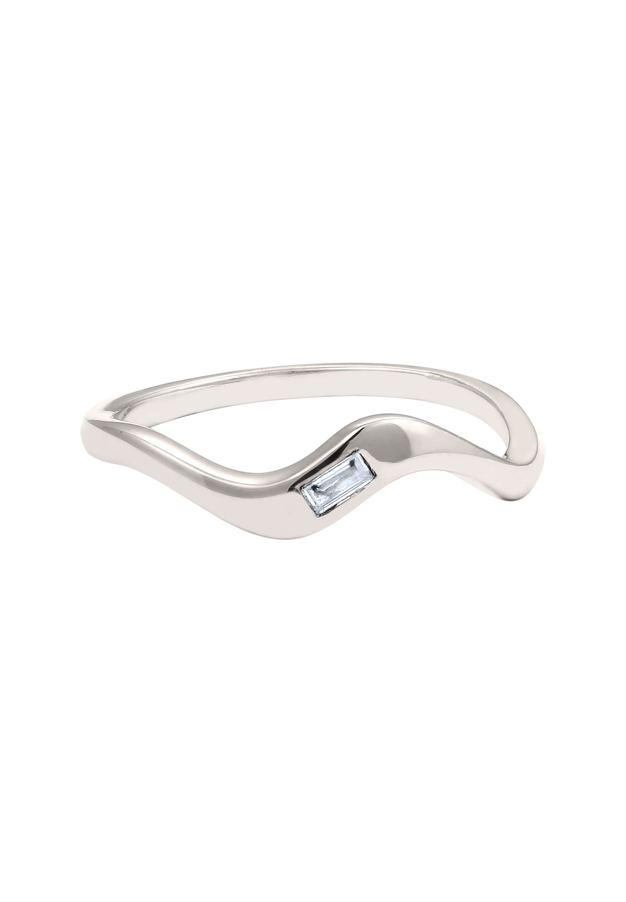 Elli Premium Silberring »Ring Organic Topas Weiß 925 Sterling Silber«