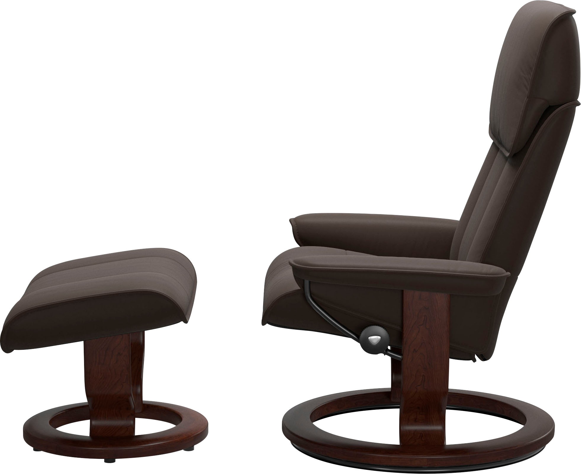 Stressless® Relaxsessel »Admiral«, (Set, Relaxsessel inkl. Hocker), mit Classic Base, Größe M & L, Gestell Braun