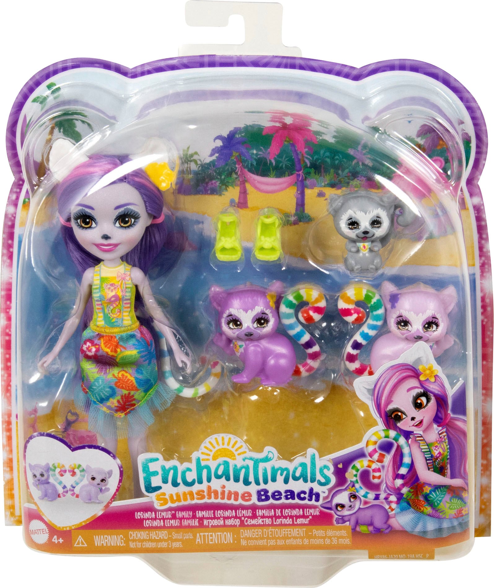 Enchantimals Minipuppe »Sunshine Beach, Lorinda Lemur Familie«