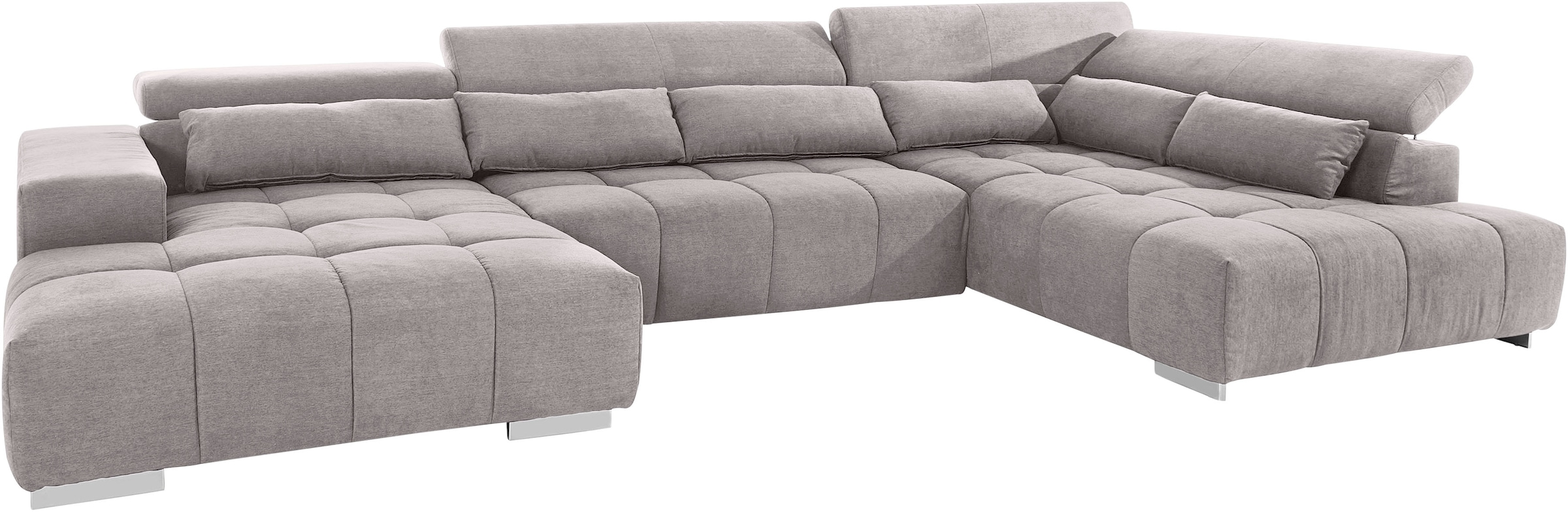 COTTA Wohnlandschaft »Orion U-Form« mit Kopfteilverstellung & 6 Nierenkissen