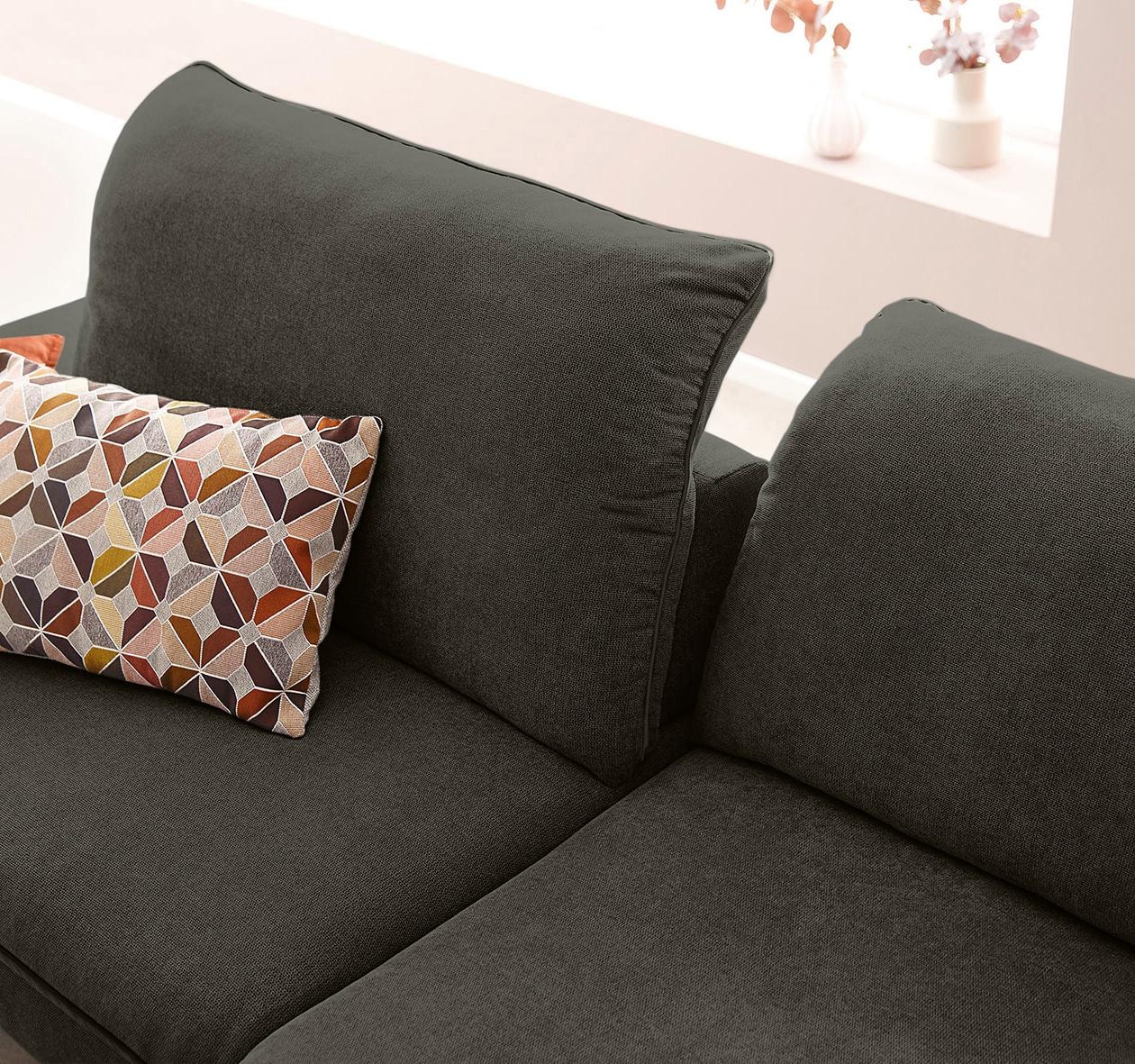 W.SCHILLIG Ecksofa »enjoy&MORE, Designsofa, elegant und bequem, L-Form«, Sitztiefenverstellung, Füße schwarz pulverbeschichtet, Breite 294 cm