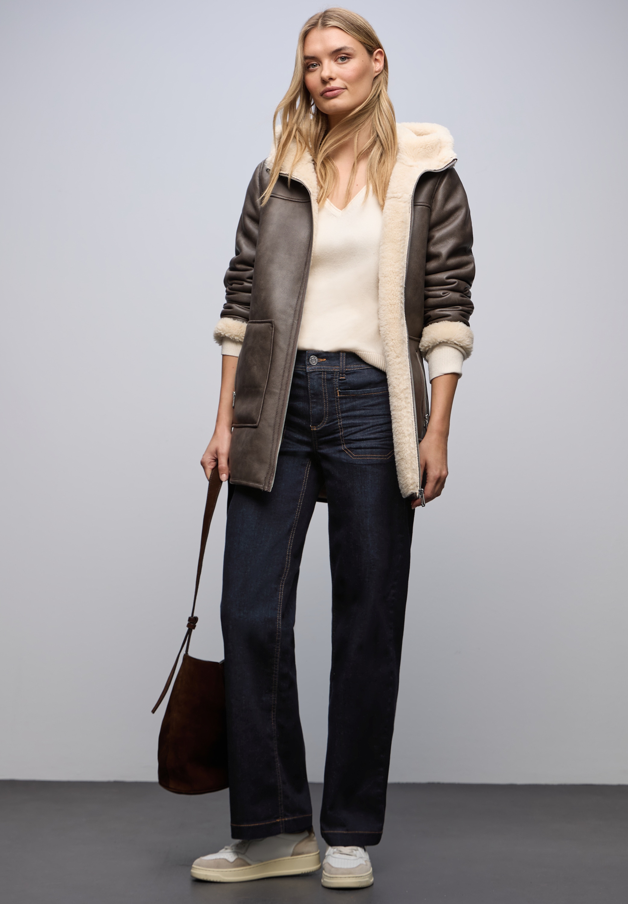 STREET ONE 5-Pocket-Jeans Rinsed Wide Leg Jeans