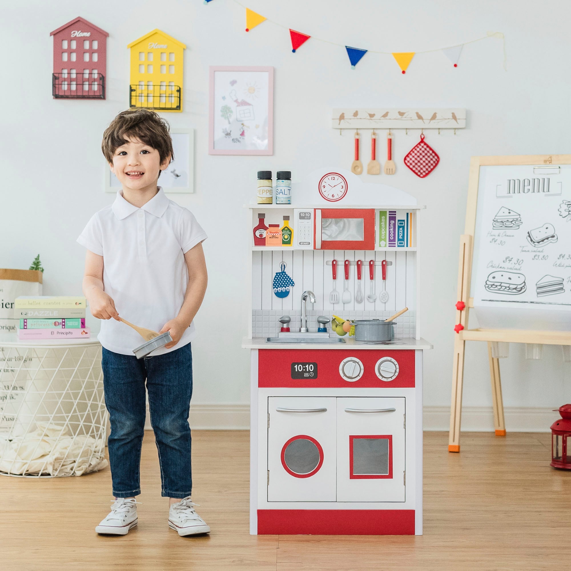TEAMSON™ KIDS    Spielküche »Little Chef Madrid Classic, rot/weiß«, aus Holz