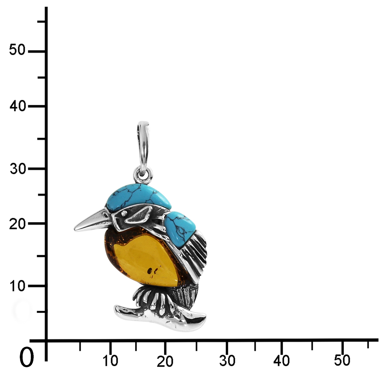 OSTSEE-SCHMUCK Kettenanhänger »- Vogel - Silber 925/000 - Bernstein/rek. Türkis«