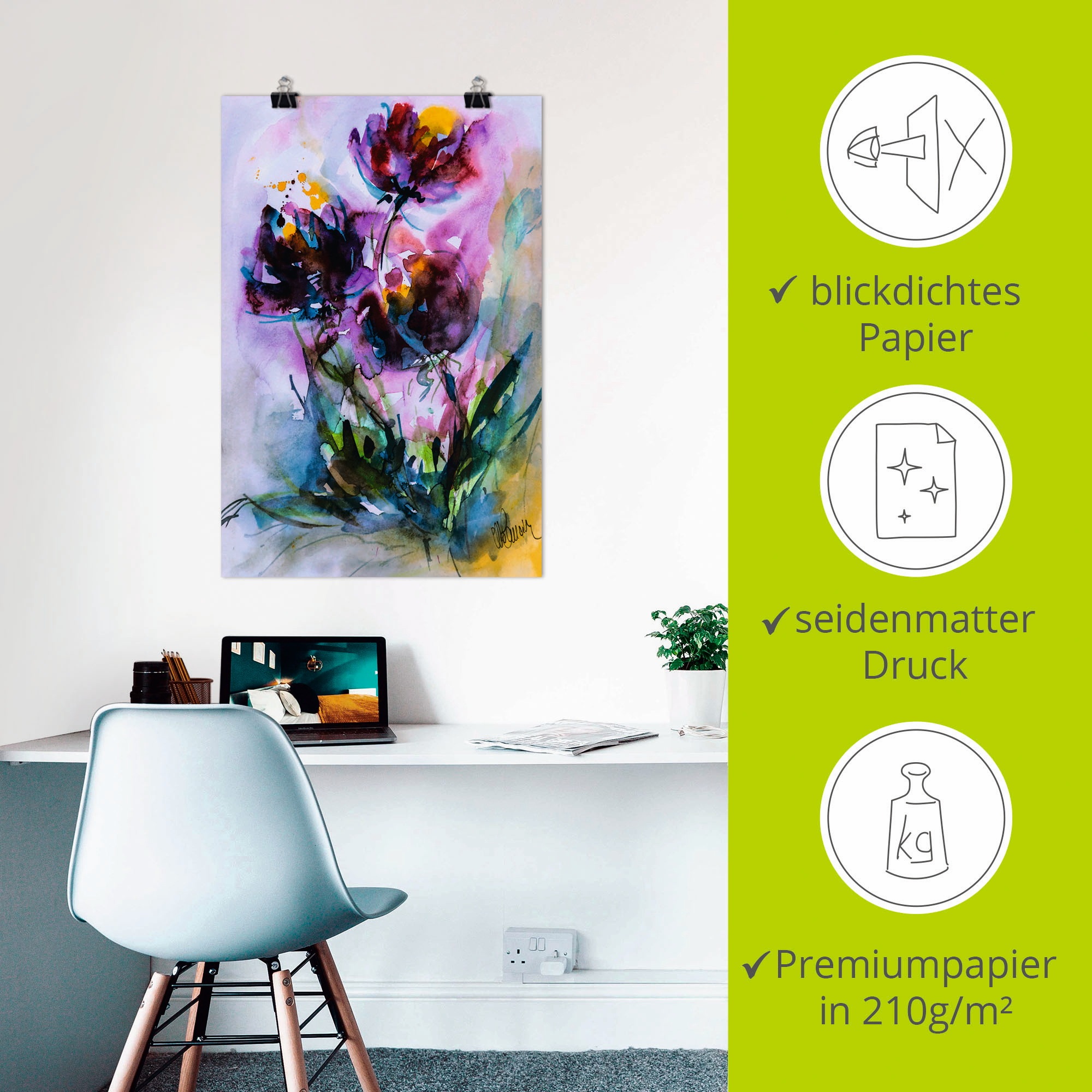 Artland Wandbild »Küchenschelle«, Blumen, (1 St.), als Alubild, Outdoorbild, Leinwandbild, Poster in verschied. Größen