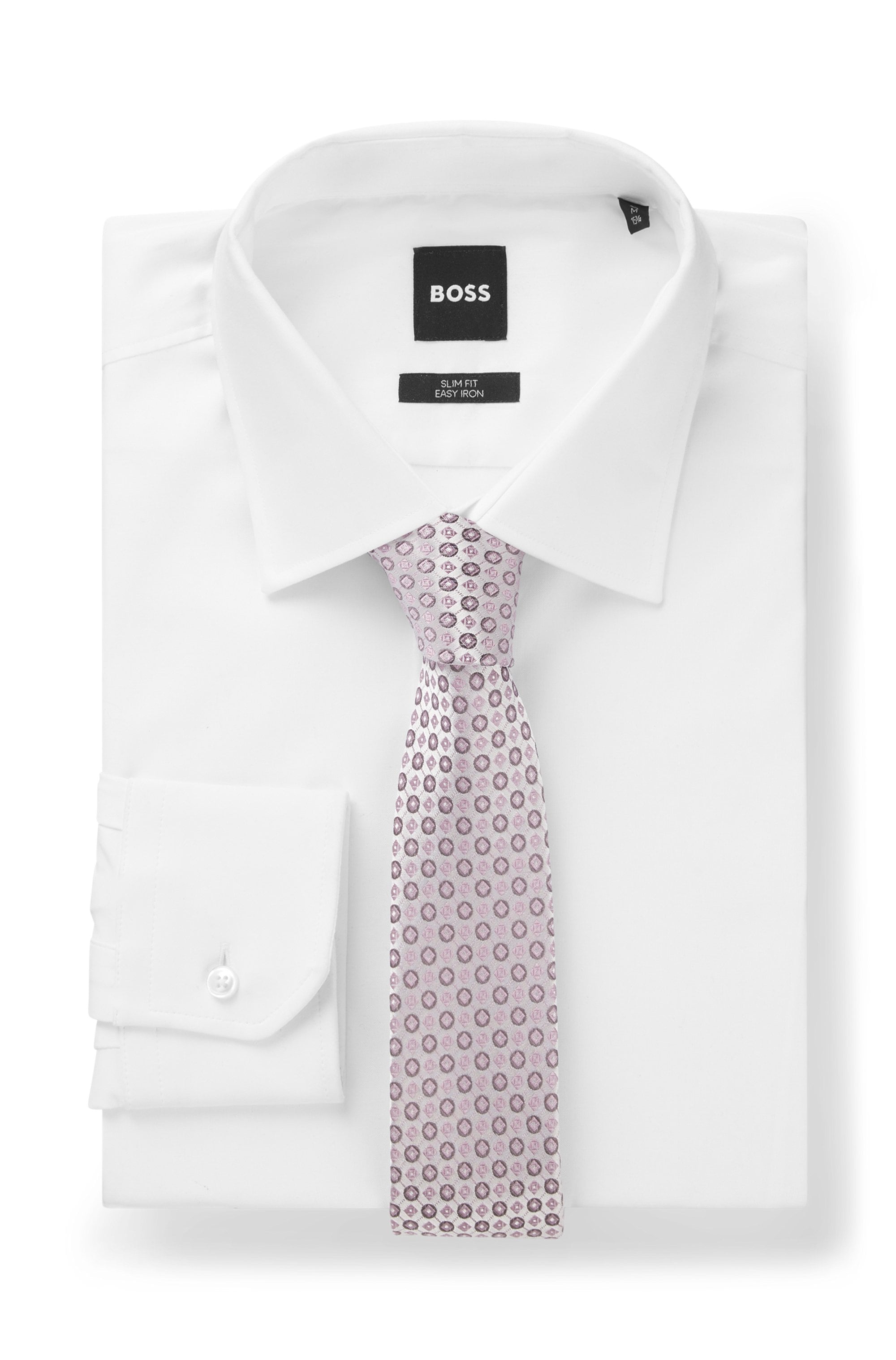 BOSS Krawatte »H-Tie 6 cm« aus einem Seiden-Mix mit Jacquard-Muster