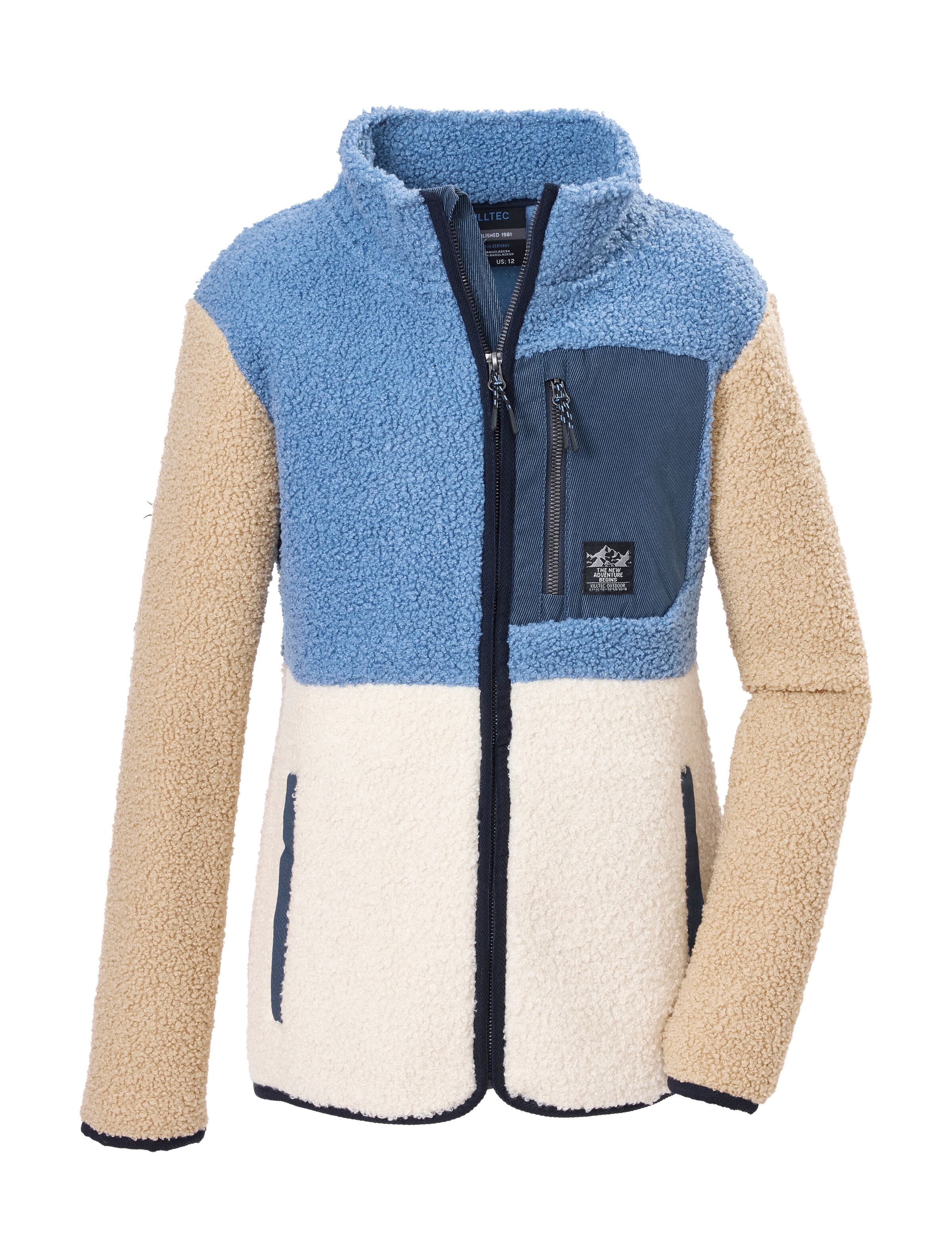 Killtec Fleecejacke »KOW 141 GRLS FLC JCKT« Weiche Sherpa Fleecejacke mit Kinnschutz und Stauraum