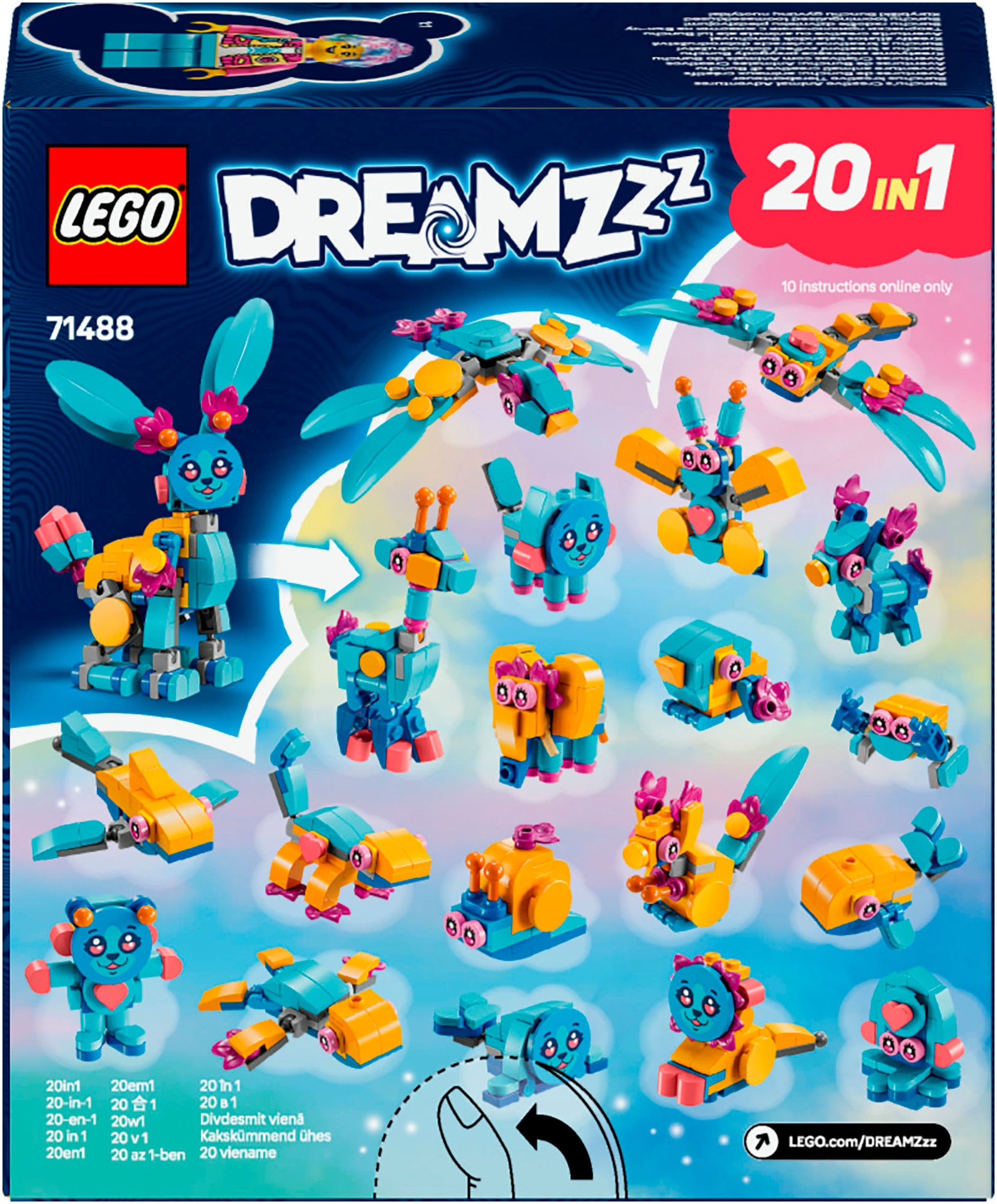 LEGO® Konstruktionsspielsteine »Bunchus kreative Tierabenteuer (71488), LEGO DREAMZzz«, (143 St.), Made in Europe