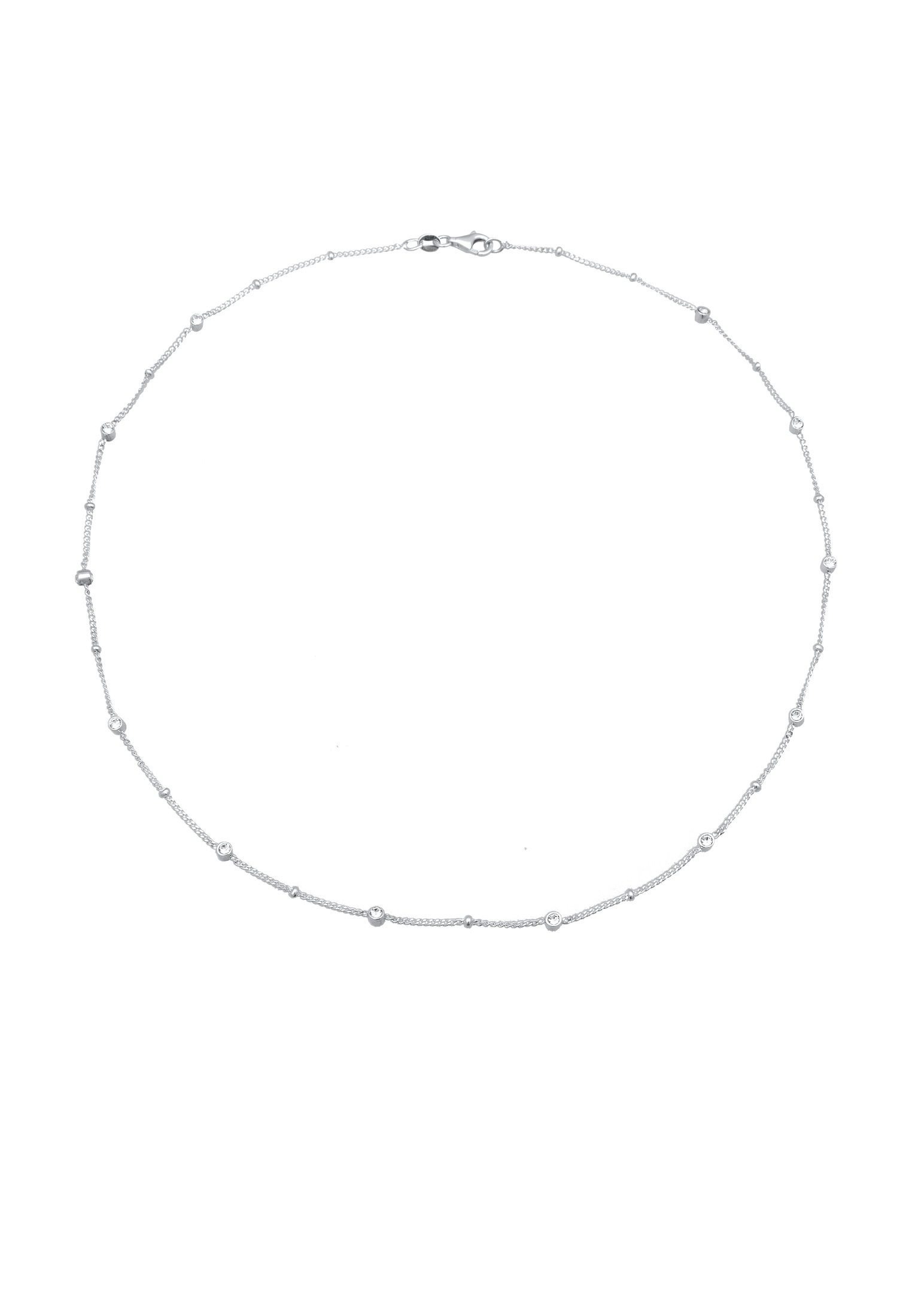 Elli Silberkette »Halskette Kugelkette Glas Kristalle Weiß 925 Sterling Silber«