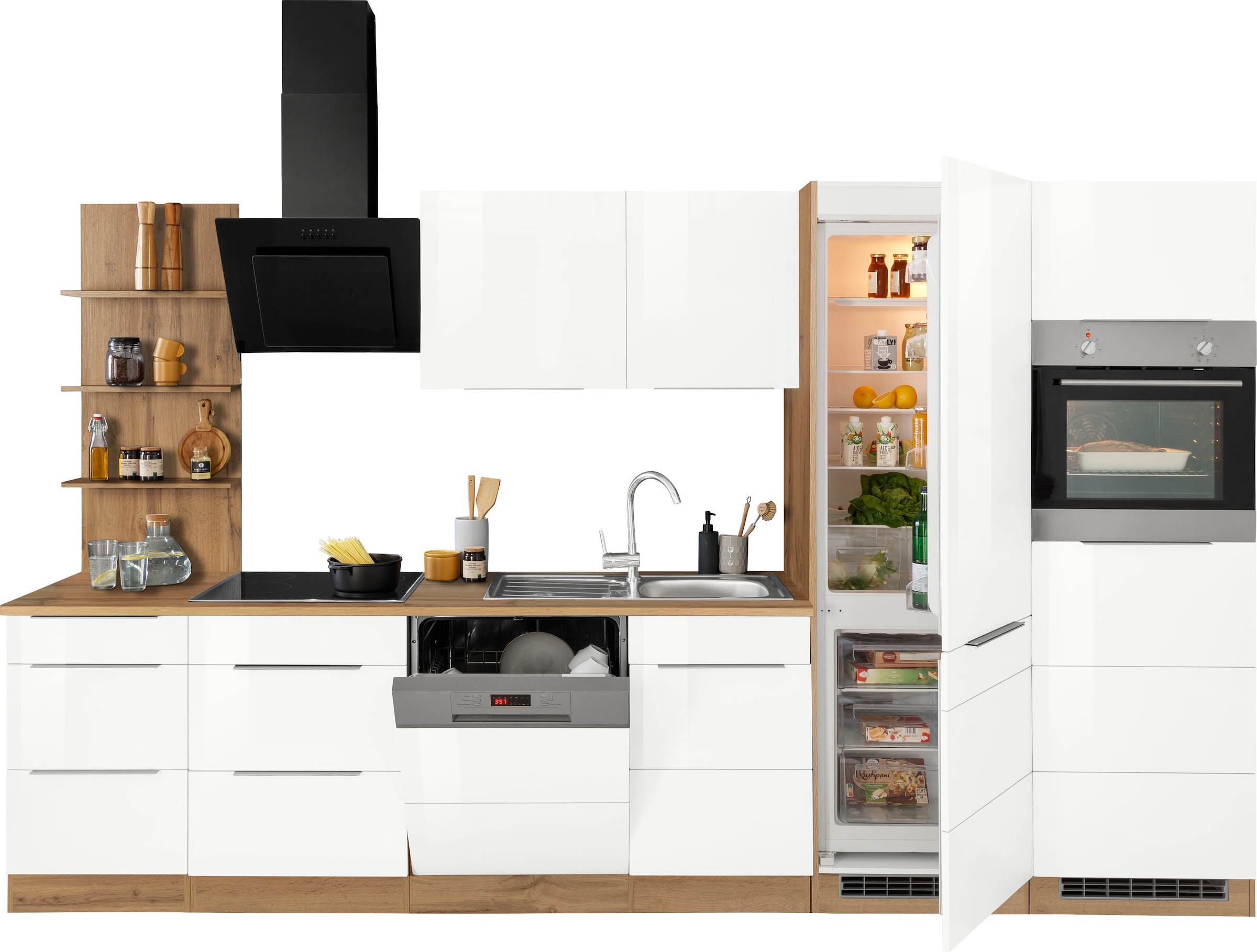 HELD MÖBEL Küchenzeile »Brindisi«, mit E-Geräten, Breite 340 cm bestellen  online bei OTTO