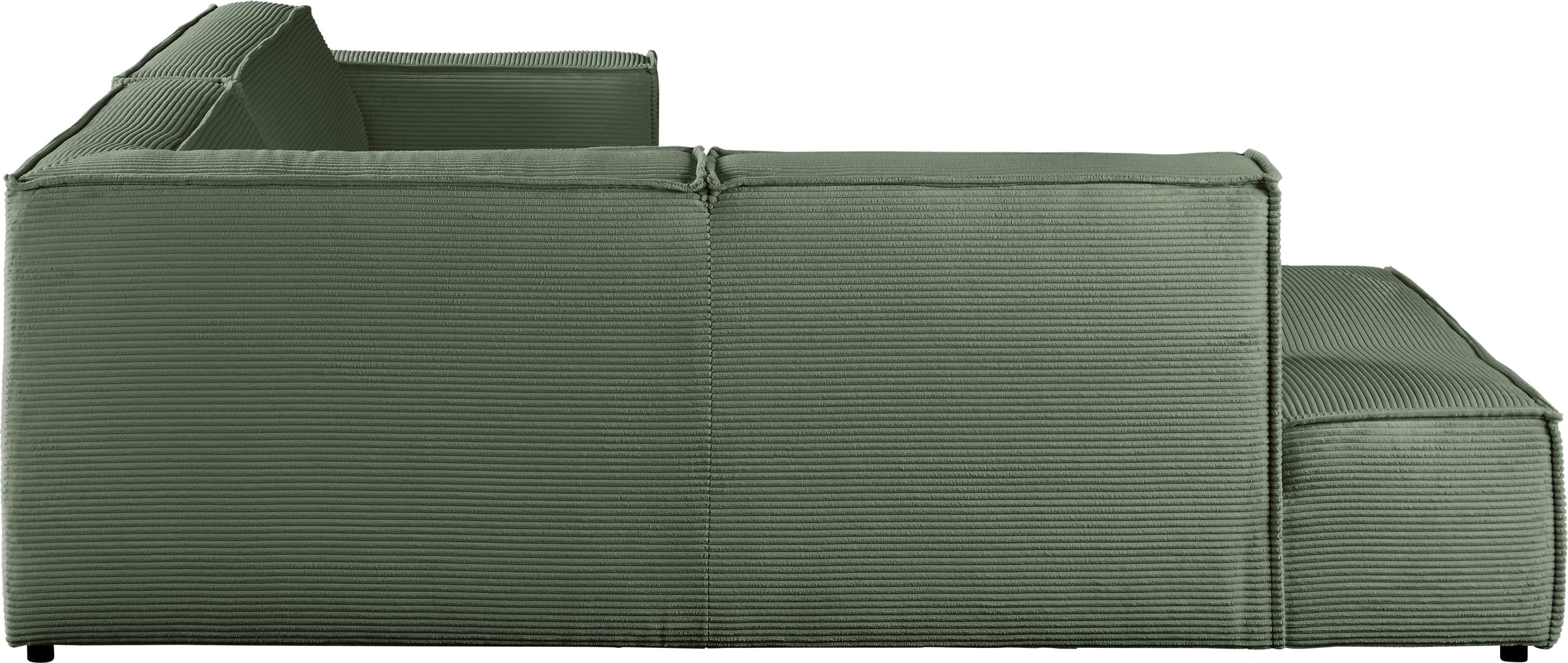 3C Candy Ecksofa »Matteo in elegant, kubischer Formensprache, bequem, L-Form«, mit auffälliger Kedernaht, Cord-Bezug, Lounge-Charakter