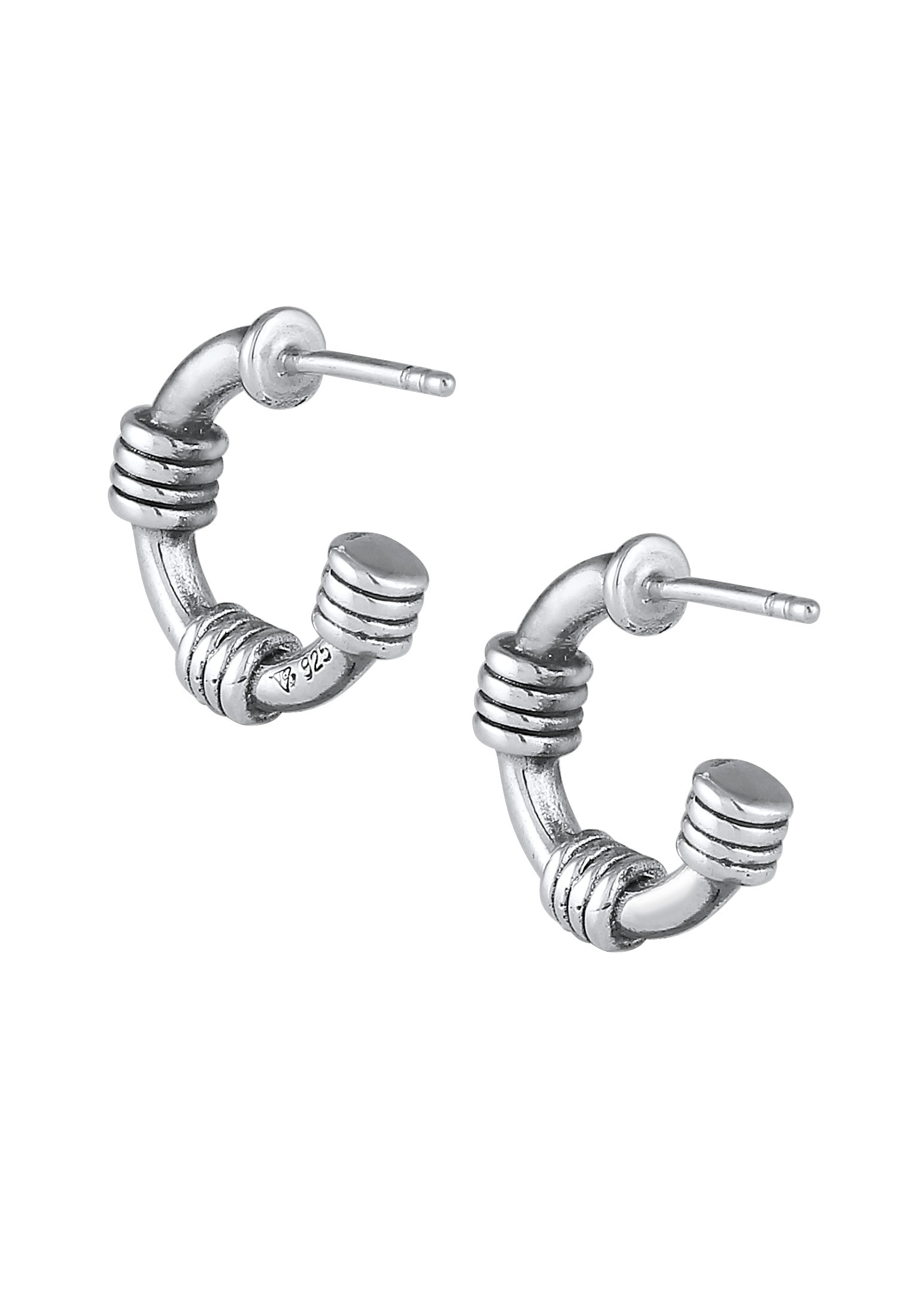 Kuzzoi Paar Ohrstecker »Ohrringe Herren Stecker Creolen Vintage 925 Silber«