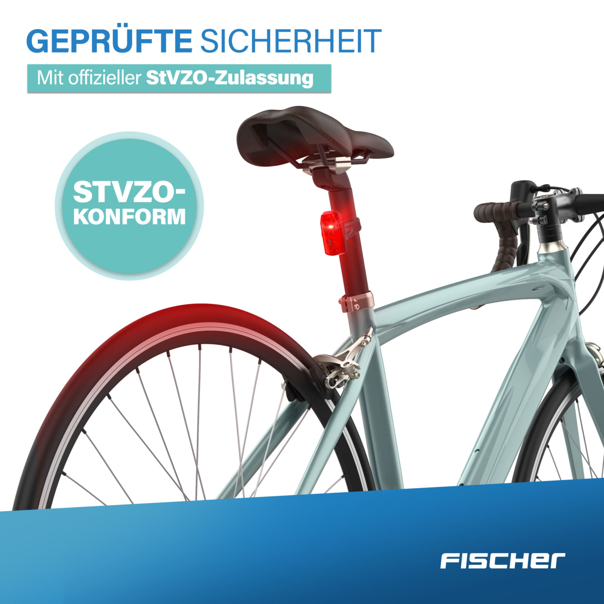 FISCHER Fahrrad Fahrrad-Rücklicht »Akku-Rücklicht “Basic”«