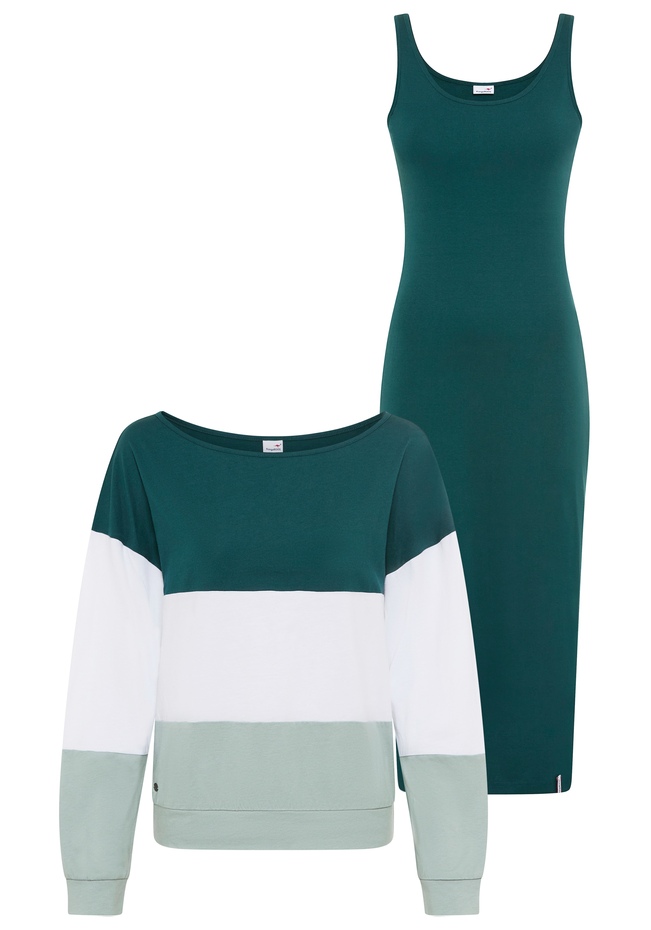 KangaROOS 2-in-1-Kleid Set, 2 tlg. tlg. mit Streifenshirt im Lagenlook