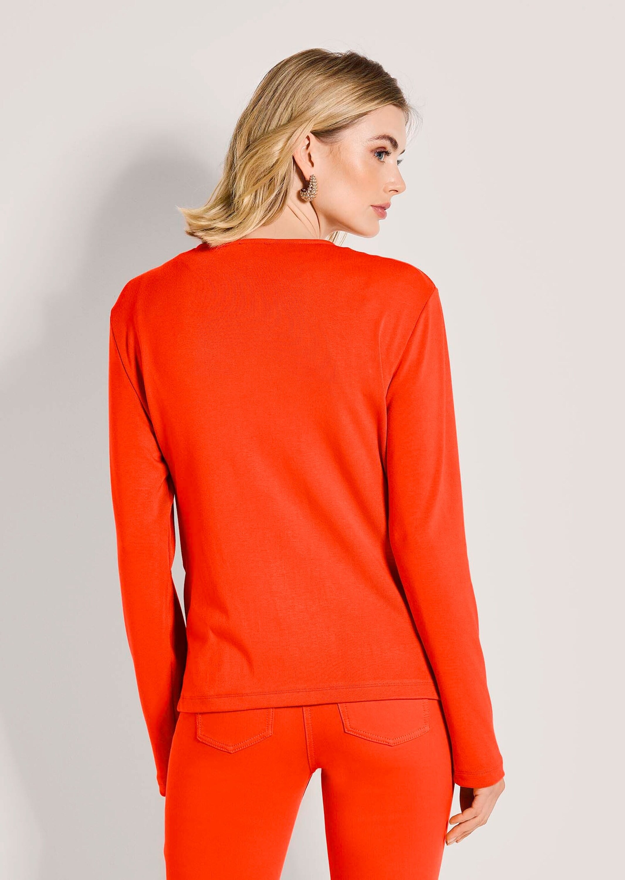 MADELEINE Langarmshirt »Shirtjacke Elegante Viskosejacke mit Reißverschluss« Durchgehender Reißverschluss