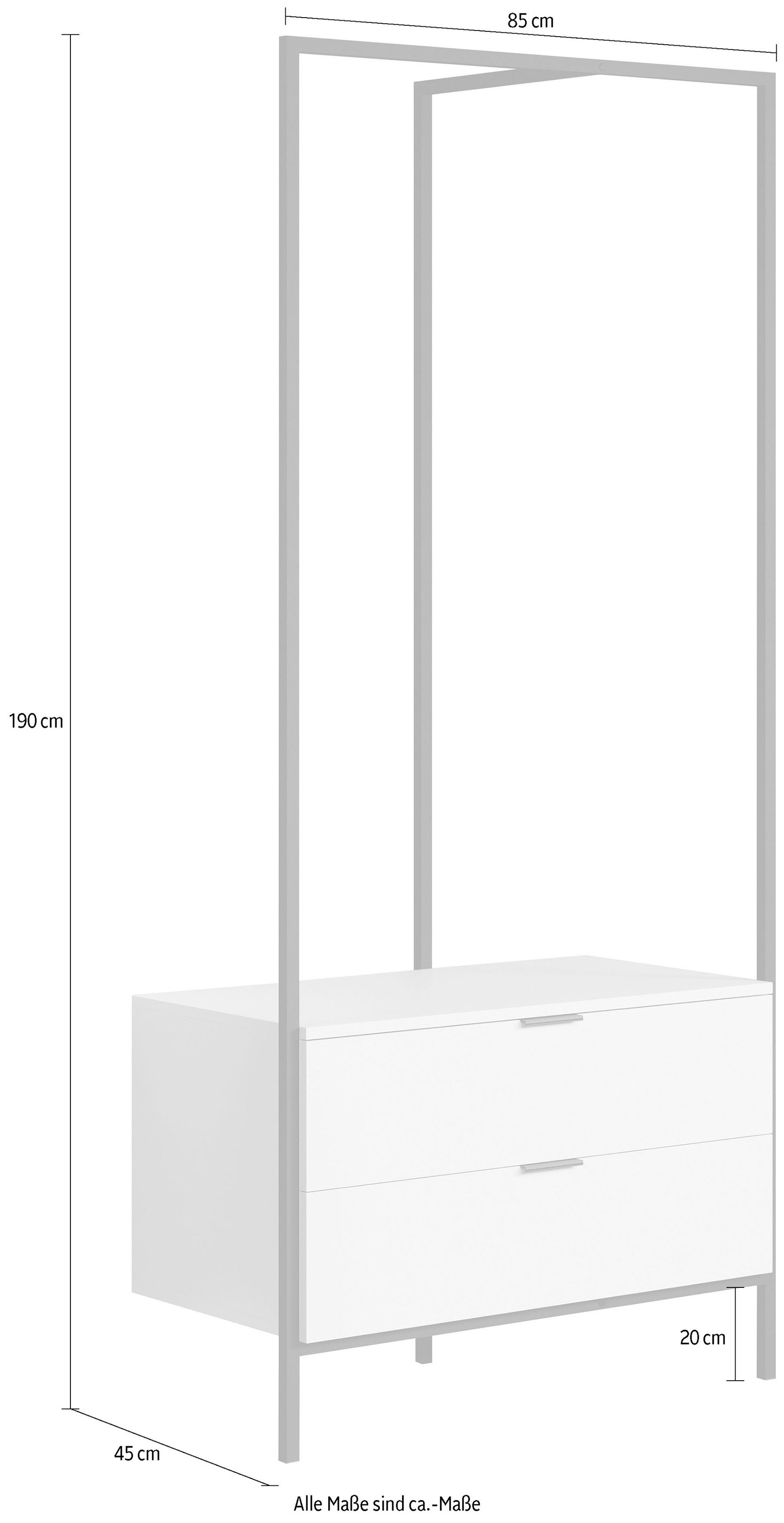 Home affaire Garderobenschrank »Innsbruck« 1 Stk. tlg. Garderobe mit Kleiderstange & 2 Schubladen - (B/T/H) 85/47/190 cm