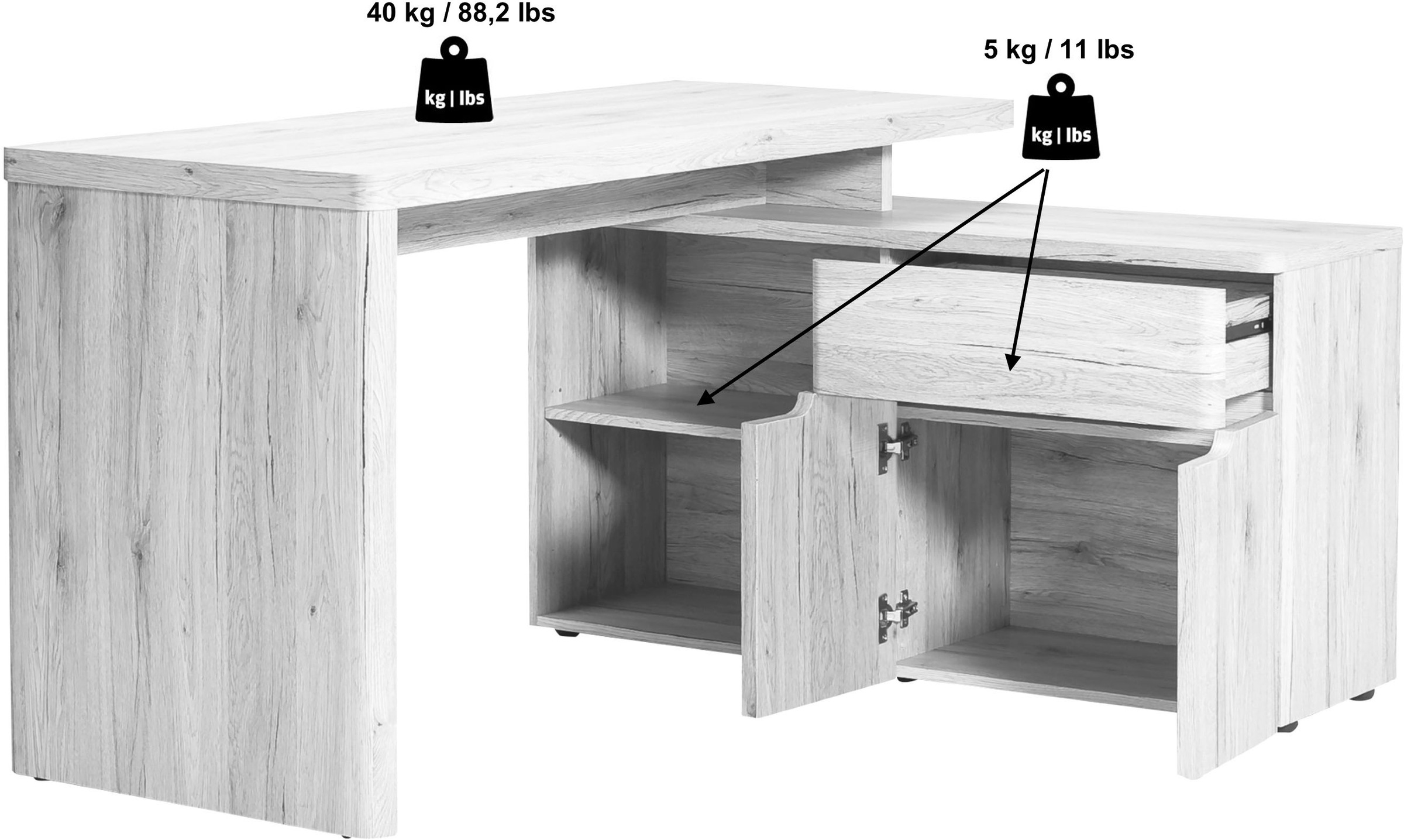 Jahnke Eckschreibtisch »CU-LIBRE 150 E« 1 Stk. tlg.