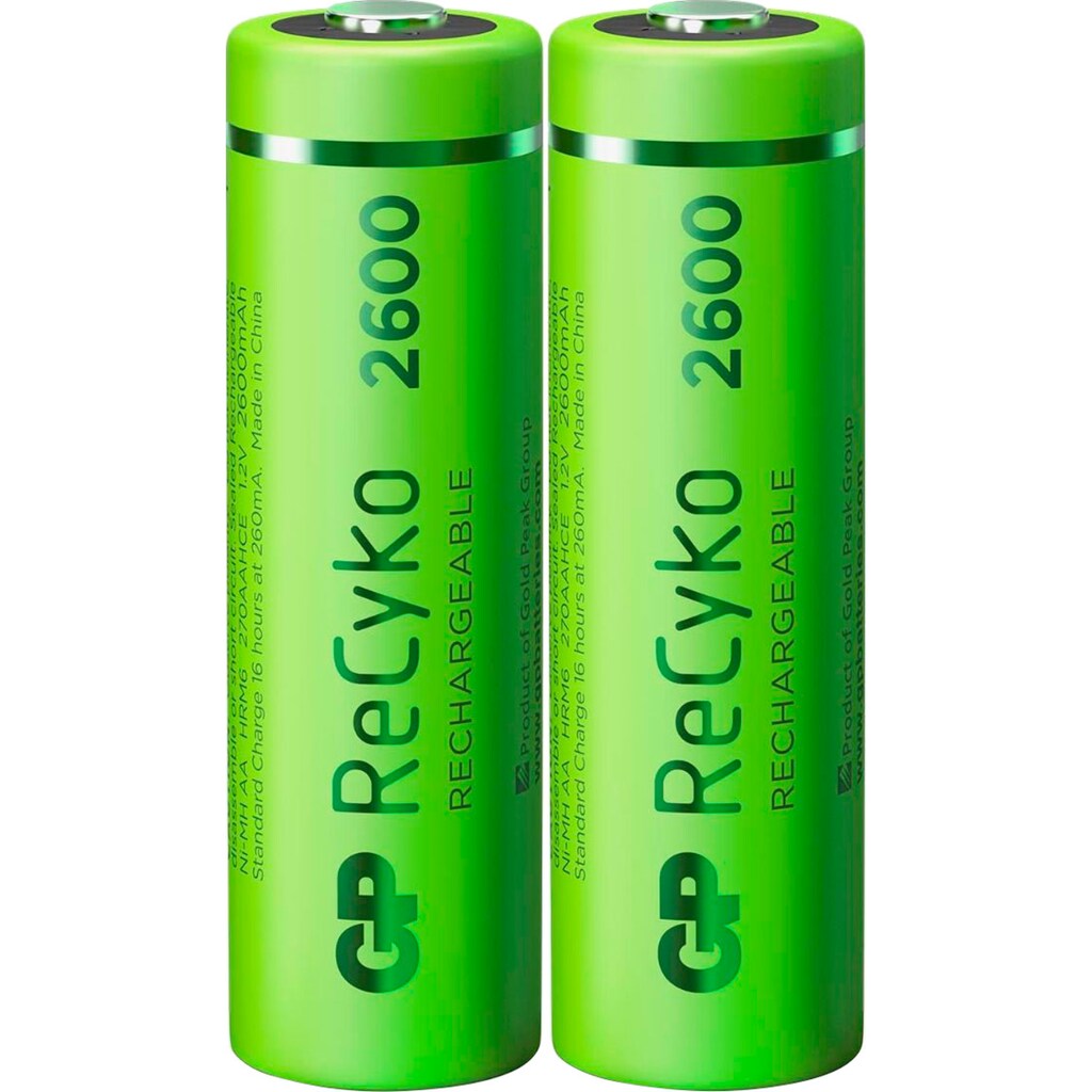 GP Batteries Akku »2er Pack AA Akku GP NiMH 2600 mAh ReCyko 1,2V«, AA, 2600 mAh