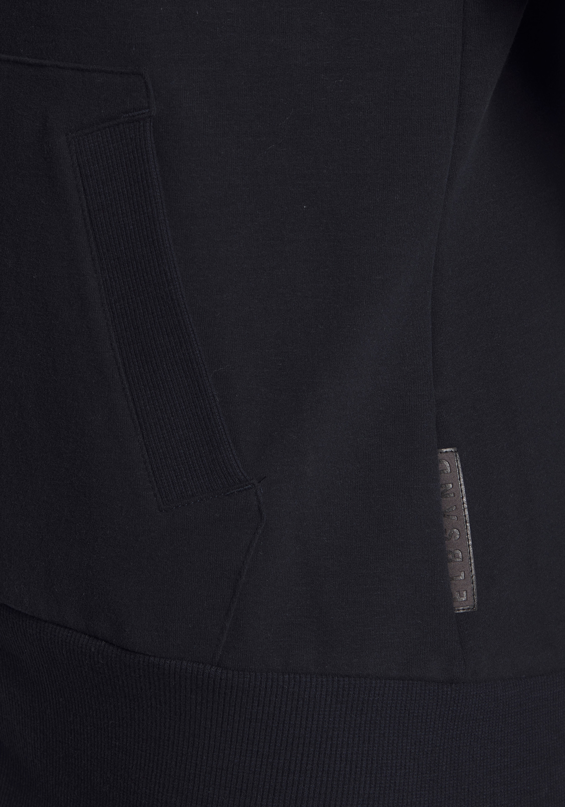 Elbsand Kapuzensweatjacke mit großem Logodruck hinten, bequeme Freizeitjacke mit Taschen