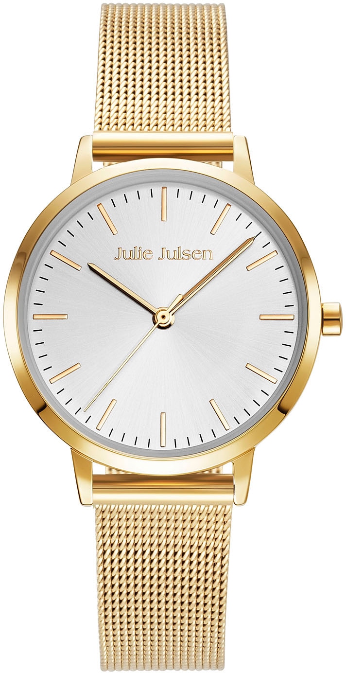 Quarzuhr »Julie Julsen Basic Line Gold, JJW1027YGME«, Armbanduhr, Damenuhr, Mineralglas