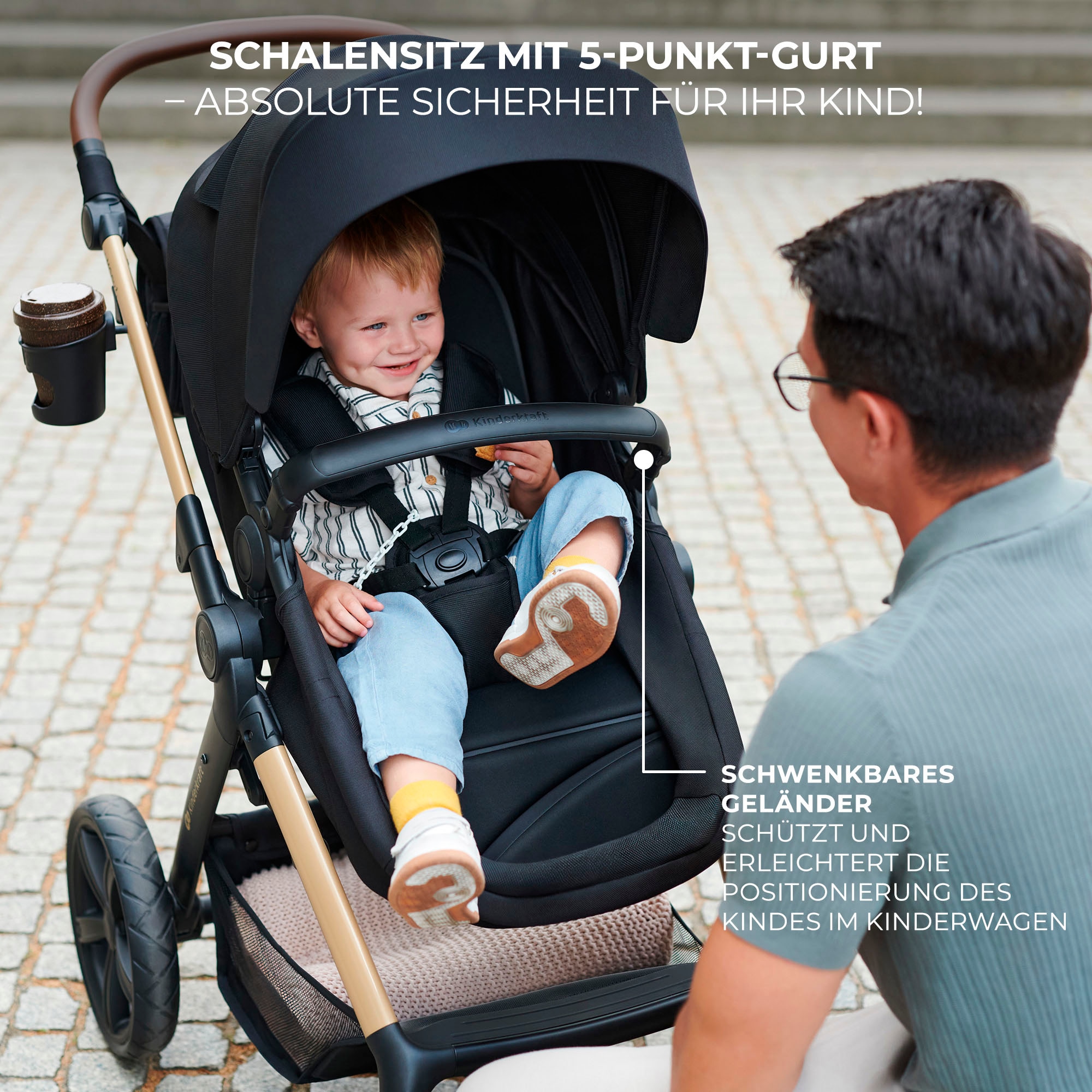 Kinderkraft Kombi-Kinderwagen »MOOV 2 4in1 AIR« 27 kg mit Luftreifen