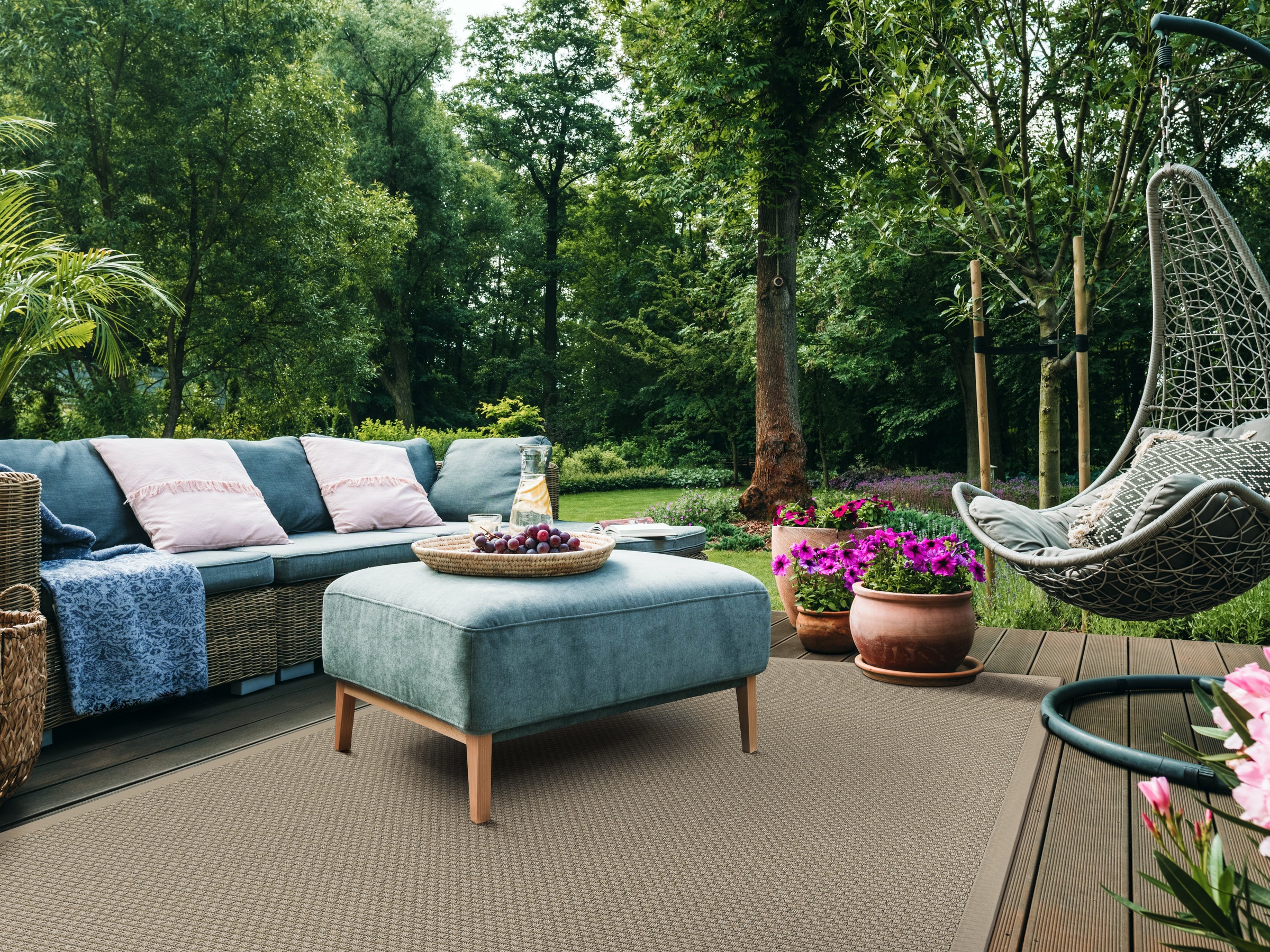 Dekowe Teppich »Basic S2 Karree« rechteckig 10 mm Höhe Sisaloptik, mit Bordüre, In- und Outdoor geeignet