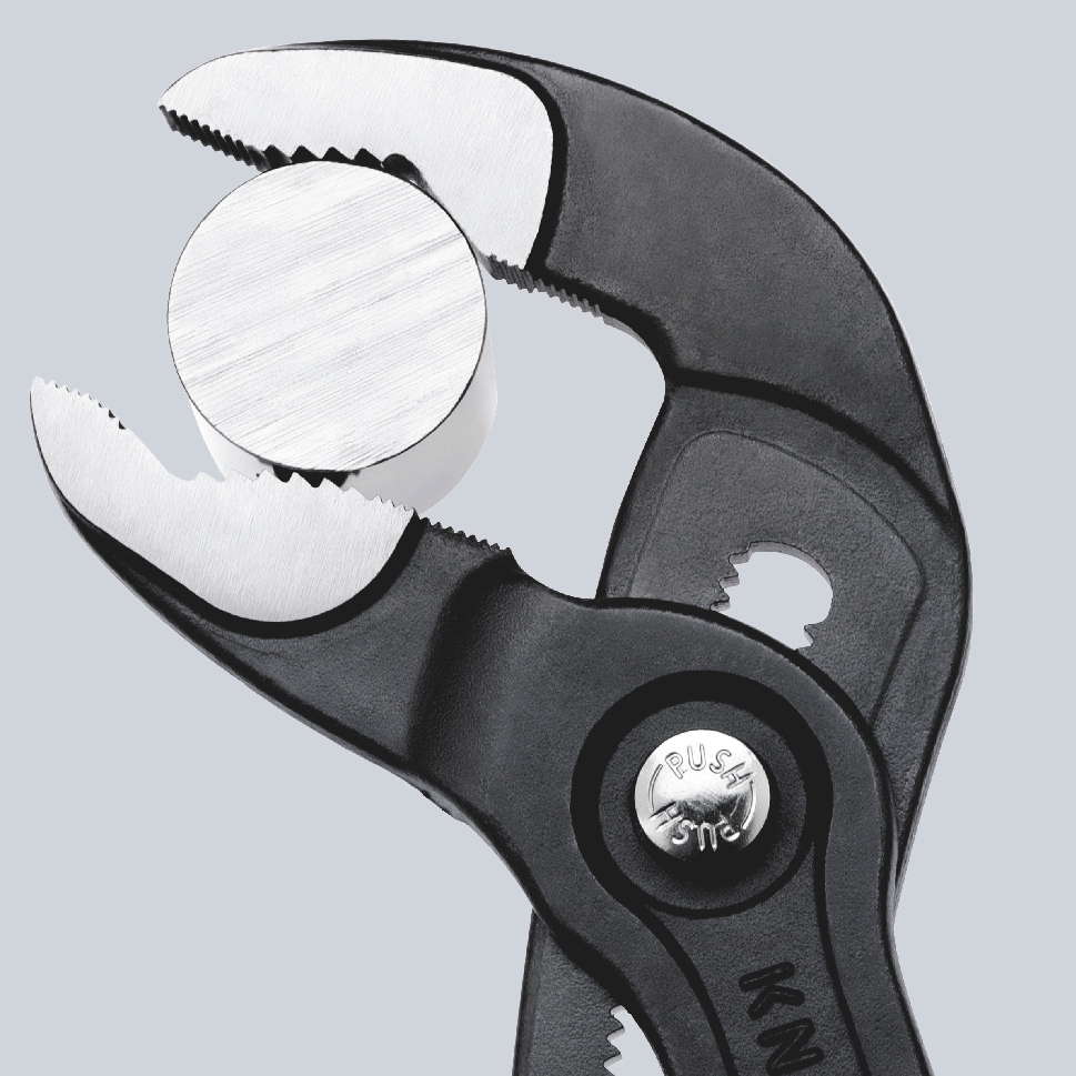 Knipex Wasserpumpenzange »87 02 250 Cobra® Hightech«, (1 tlg.), grau atramentiert, mit schlanken Mehrkomponenten-Hüllen 250 mm