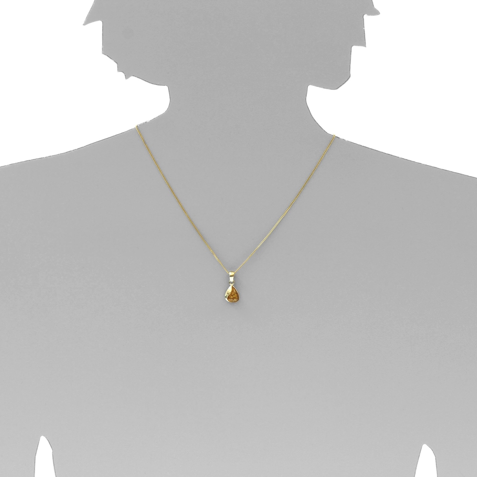 OSTSEE-SCHMUCK Kettenanhänger »- Jeska 20 mm - Gold 333/000 - Bernstein«