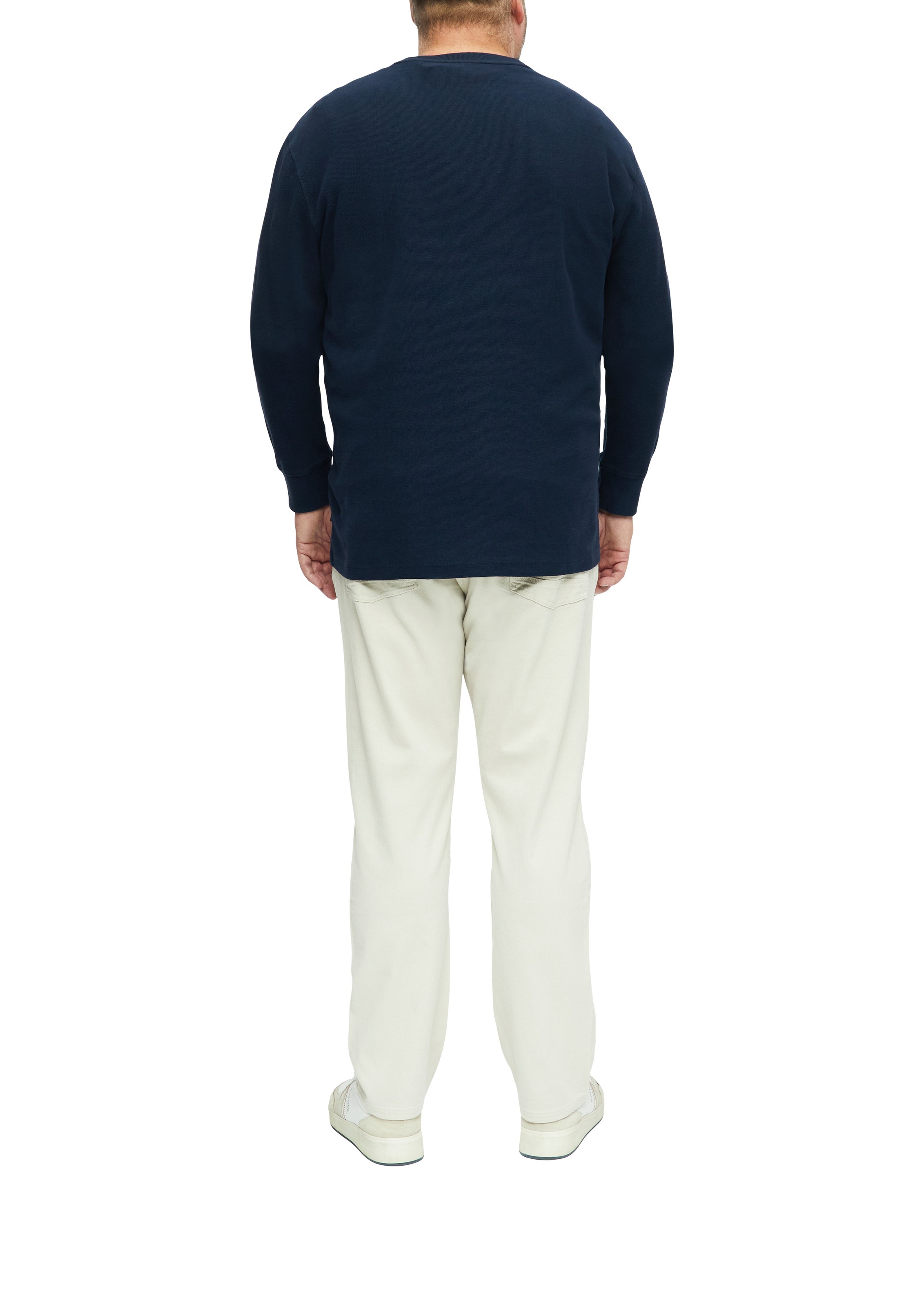 s.Oliver Men Big Sizes Langarmshirt Rippblende und gerippte Ärmelbündchen sorgen für einen guten Sitz