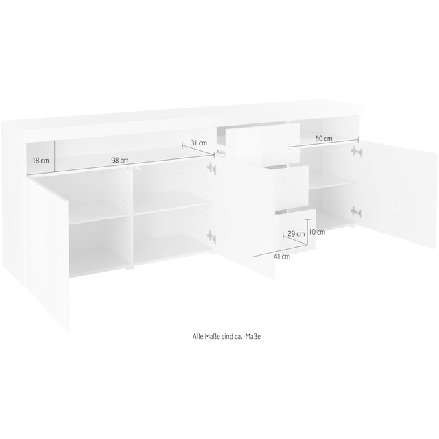 borchardt Möbel Sideboard »Kapstadt«, Breite 200 cm mit 3 Schubkästen  kaufen im OTTO Online Shop