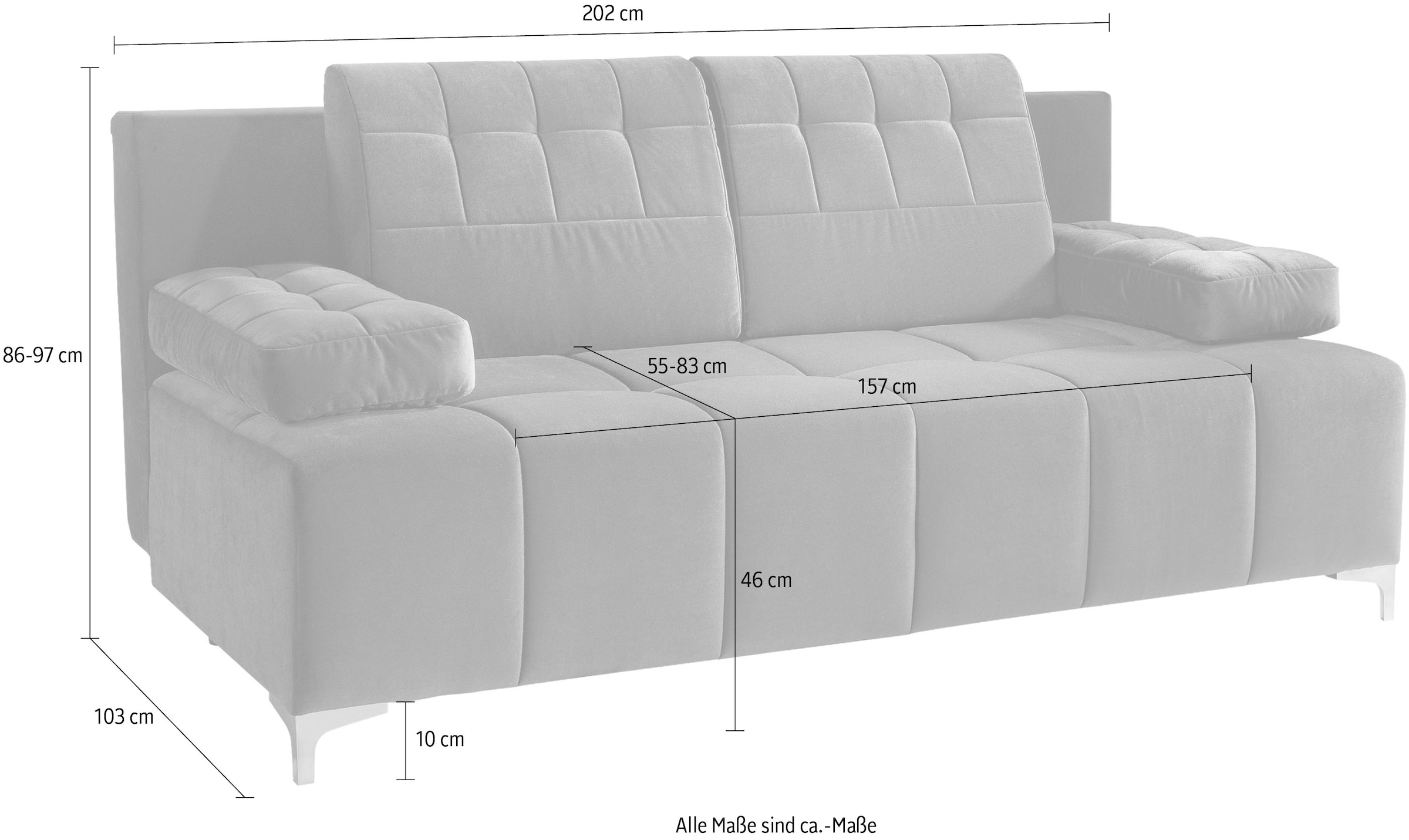 exxpo - sofa fashion 3-Sitzer »Schlafsofa mit Bettfunktion, Bettkasten, mit Federkernpolsterung«, bequem, mit hochwertigem Funktionsbeschlag für mehr Komfort