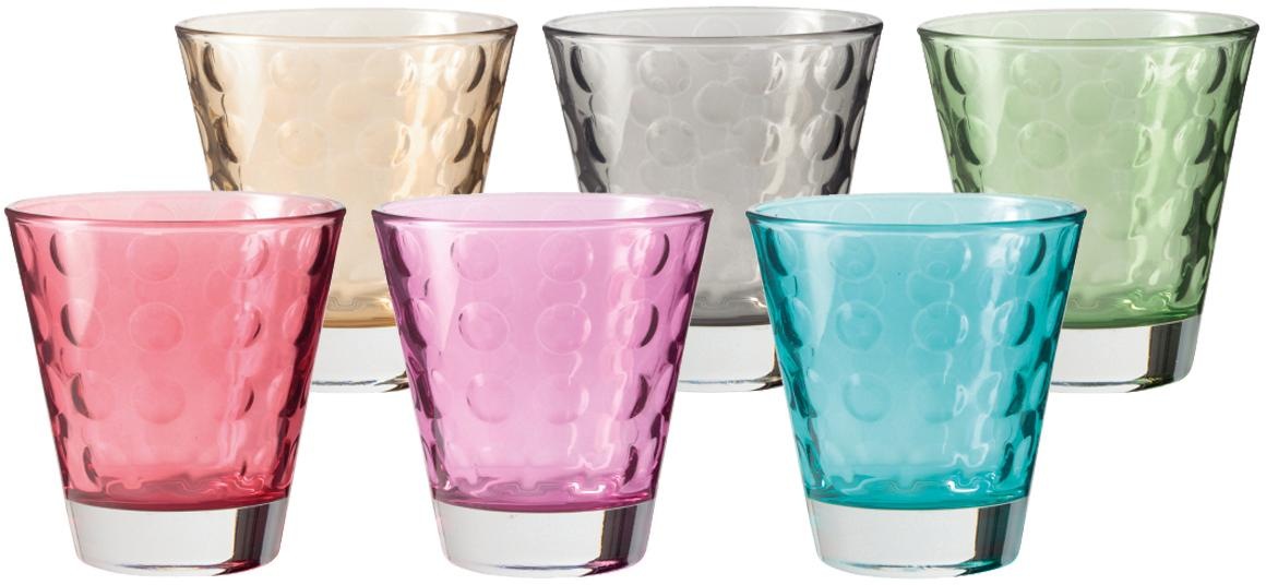 LEONARDO Glas »Optic«, (Set, 6 tlg., 6), Colori Qualität, 220 ml, 6-teilig