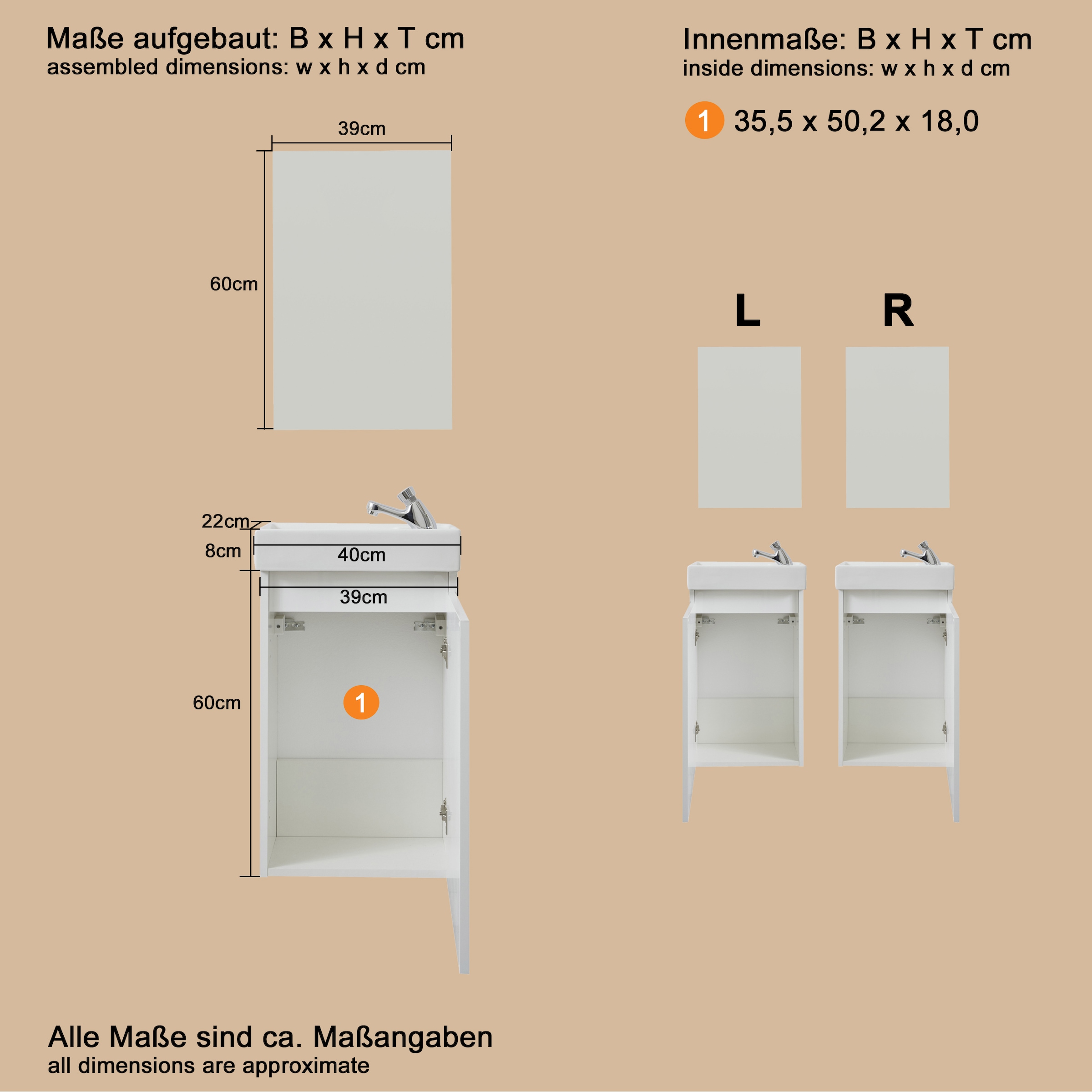 welltime Badmöbel-Set »Oslo 2-teilig« Komplett-Set, 3 Stk. tlg.