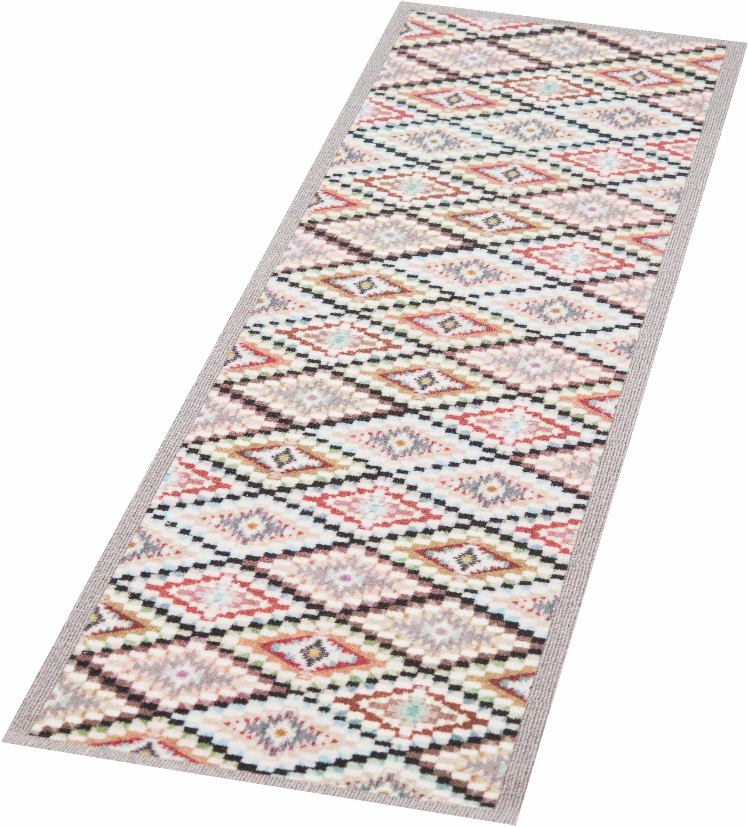Zala Living Läufer »Navajo«, rechteckig, 5 mm Höhe, In/-und Outdoor geeignet, Rauten Design, Teppich-Läufer, Küche, Garten, Terrasse, Robust, Pflegeleicht, Waschbar