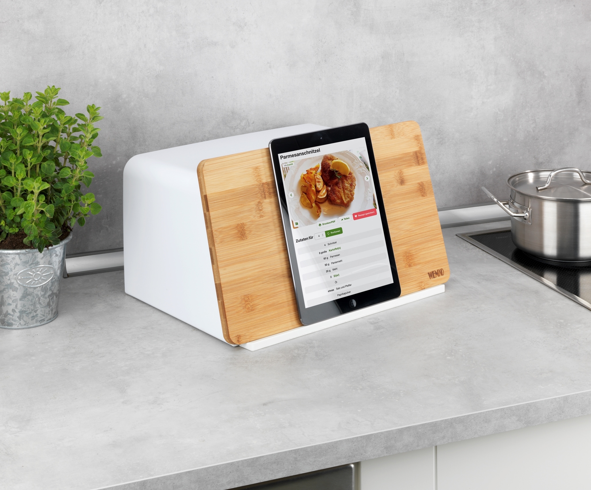 WENKO Brotkasten »Modell Kubo«, (1 tlg.), moderne Brotbox mit integriertem Schneidebrett als Deckel