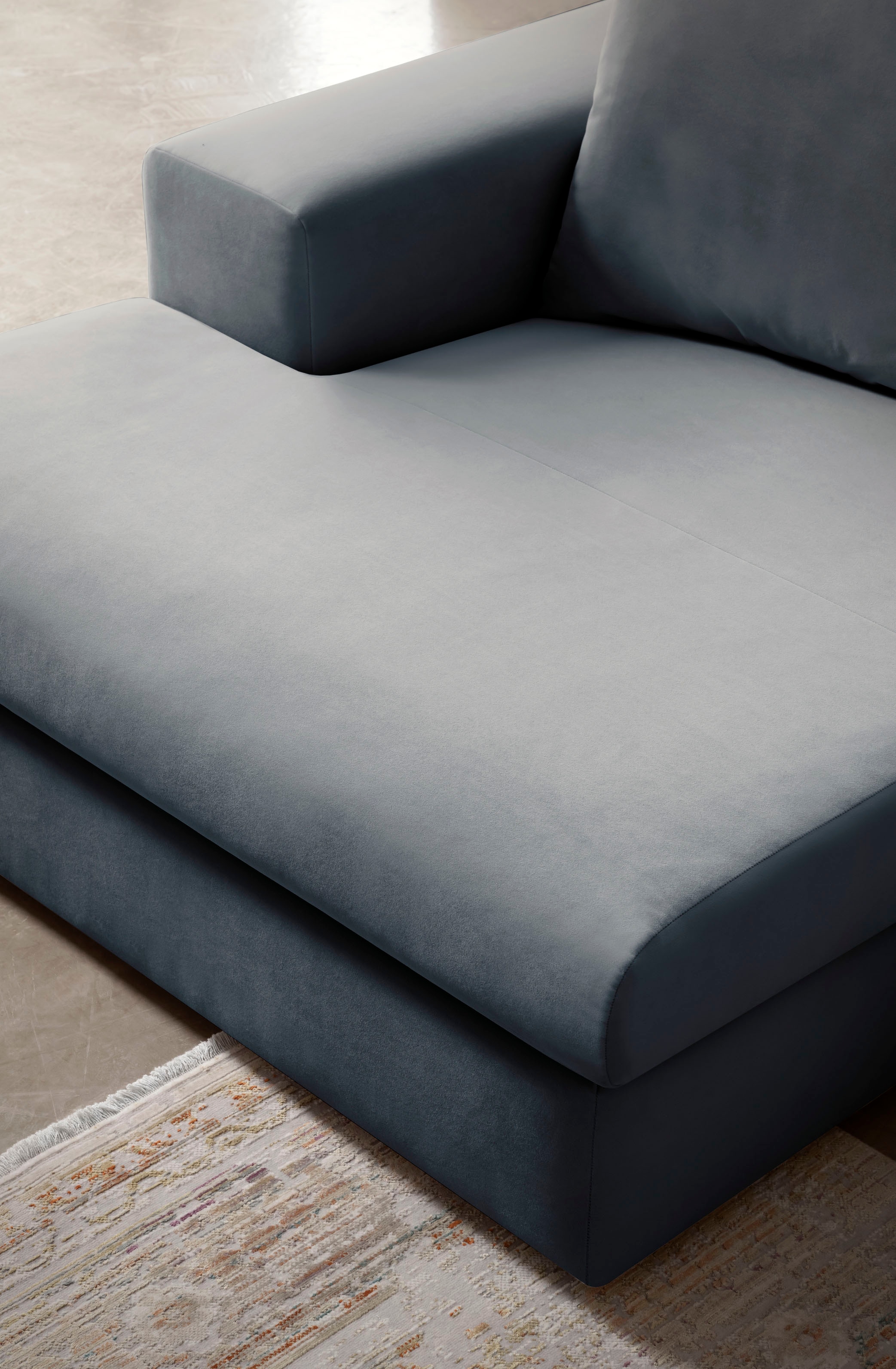 andas Ecksofa »SLEETLAND XXL in Samtvelours oder Vintage-Leder-Optik, L-Form,«, besonders groß und bequem