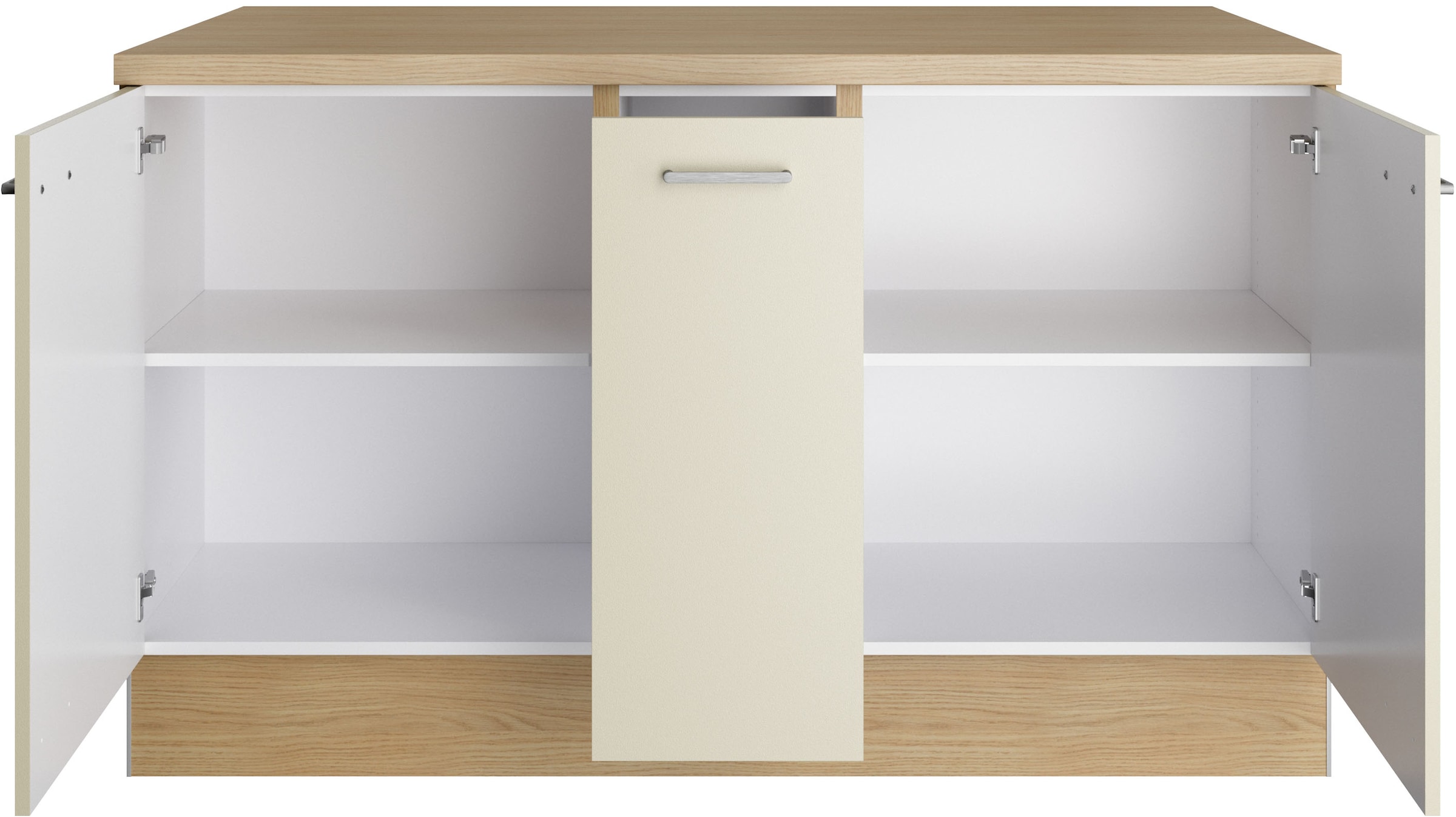 KOCHSTATION Kücheninsel »KS-Lucy« Breite 151 cm, Soft-Close, höhenverstellbare Füße, Metallgriffe