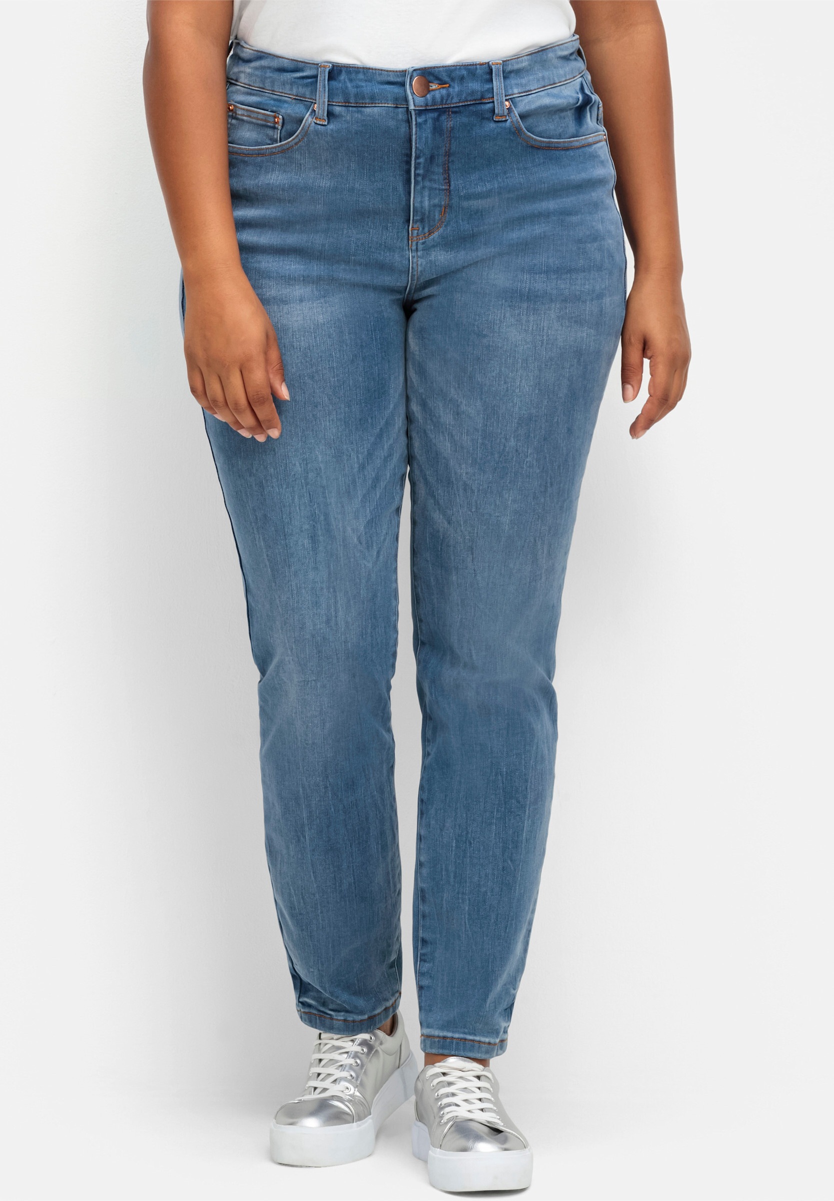 Sheego Bequeme Jeans »Stretch-Jeans Skinny Jeans mit Bodyforming-Effekt« Skinny mit Bodyforming-Effekt