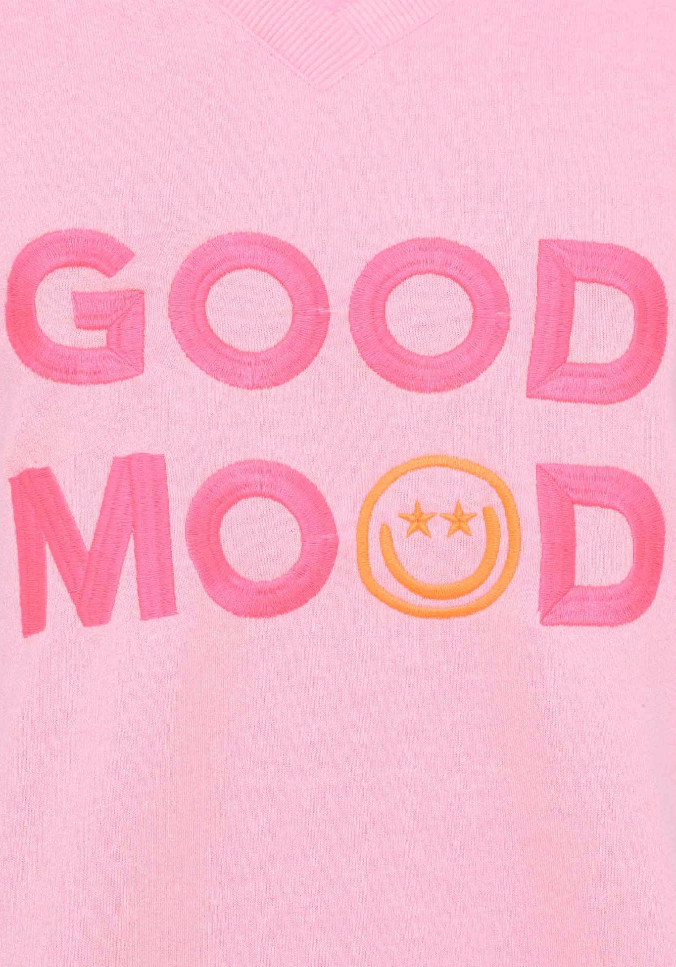 Zwillingsherz Sweatshirt »Dana«, Neon-Bündchen, V-Ausschnitt, Langarm, Front-Stickerei