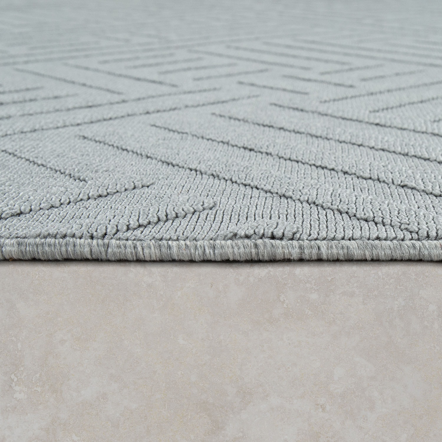 Paco Home Teppich »Namur 326«, rechteckig, 4 mm Höhe, Kurzflor, Uni-Farben, modernes Design, 3D-Effekt, Outdoor geeignet
