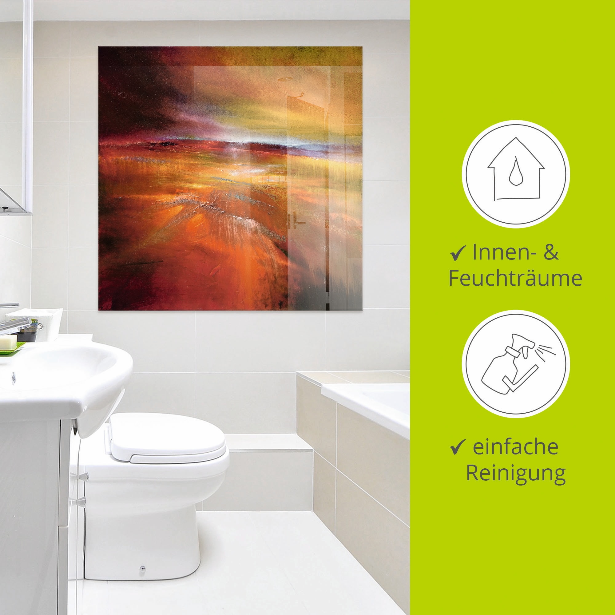 Artland Glasbild »Ernteland« Felder 1 Stk. tlg. in verschiedenen Größen